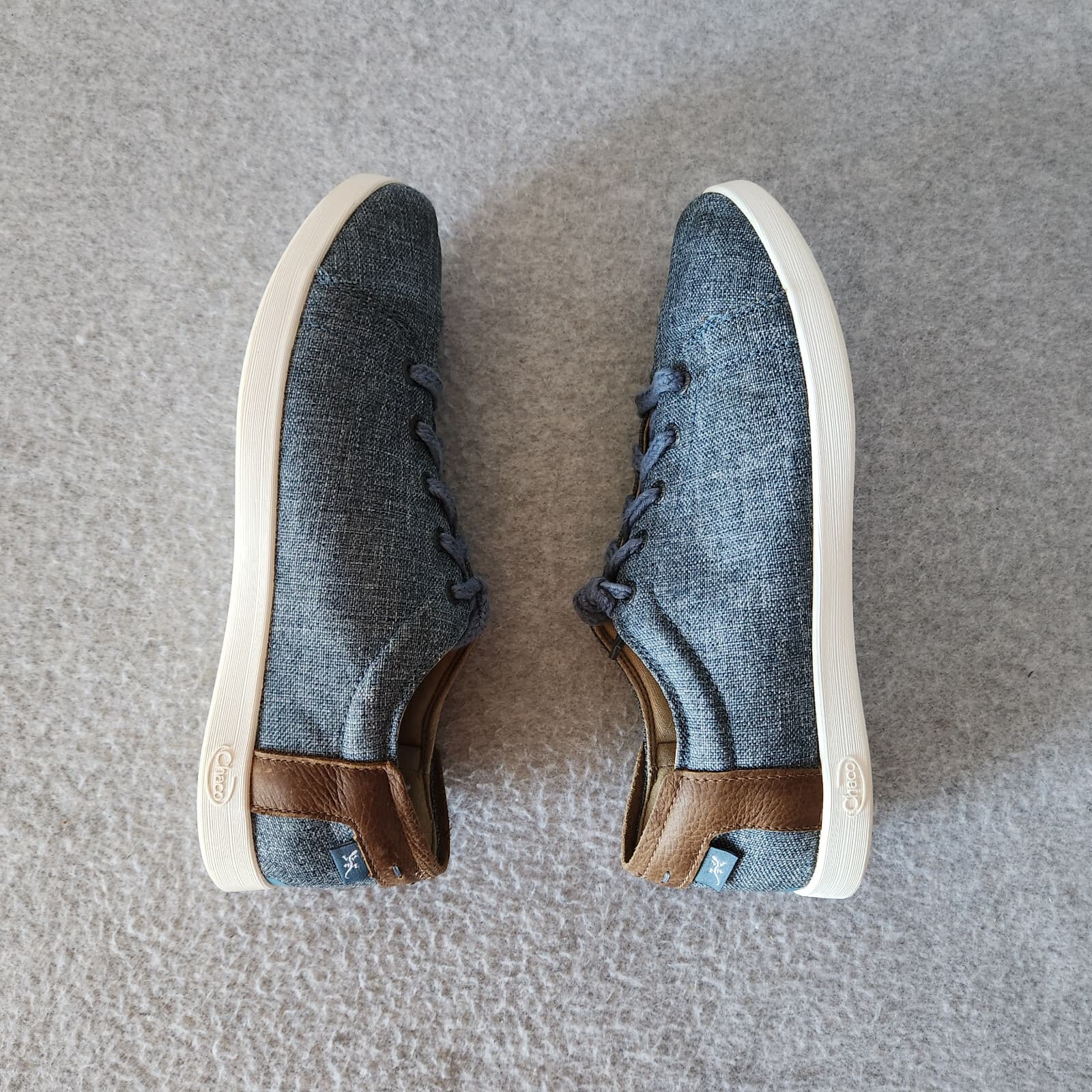 Chaco Lonia Lace-Up Denim Canvas Leather-Trim Casual Sneakers Blue Women's US8 - Thumbnail 5