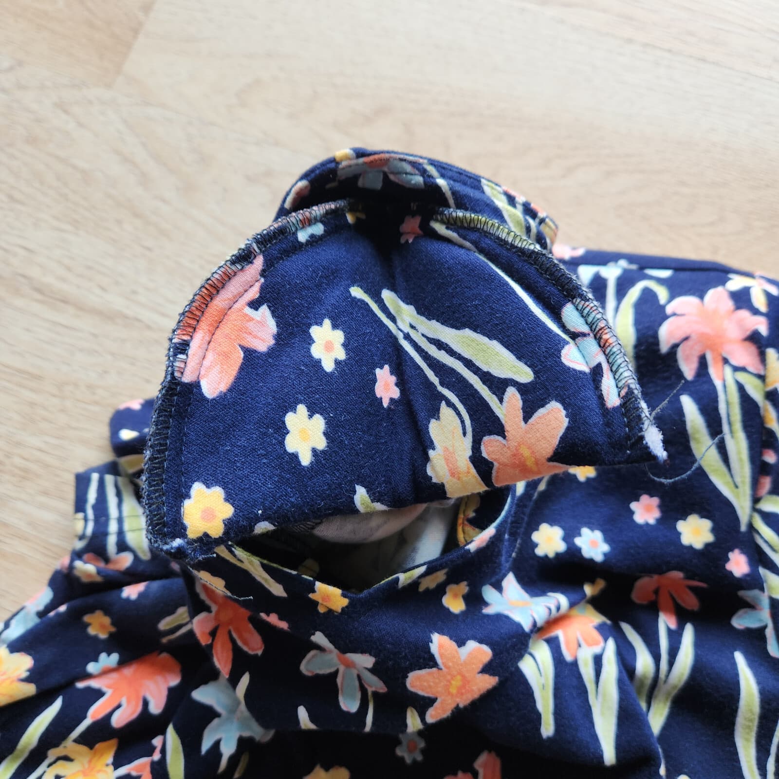 Vintage Talbots Made in USA Floral Midi Sheath Dress Pocket Blue Cotton Sz.M - Thumbnail 4