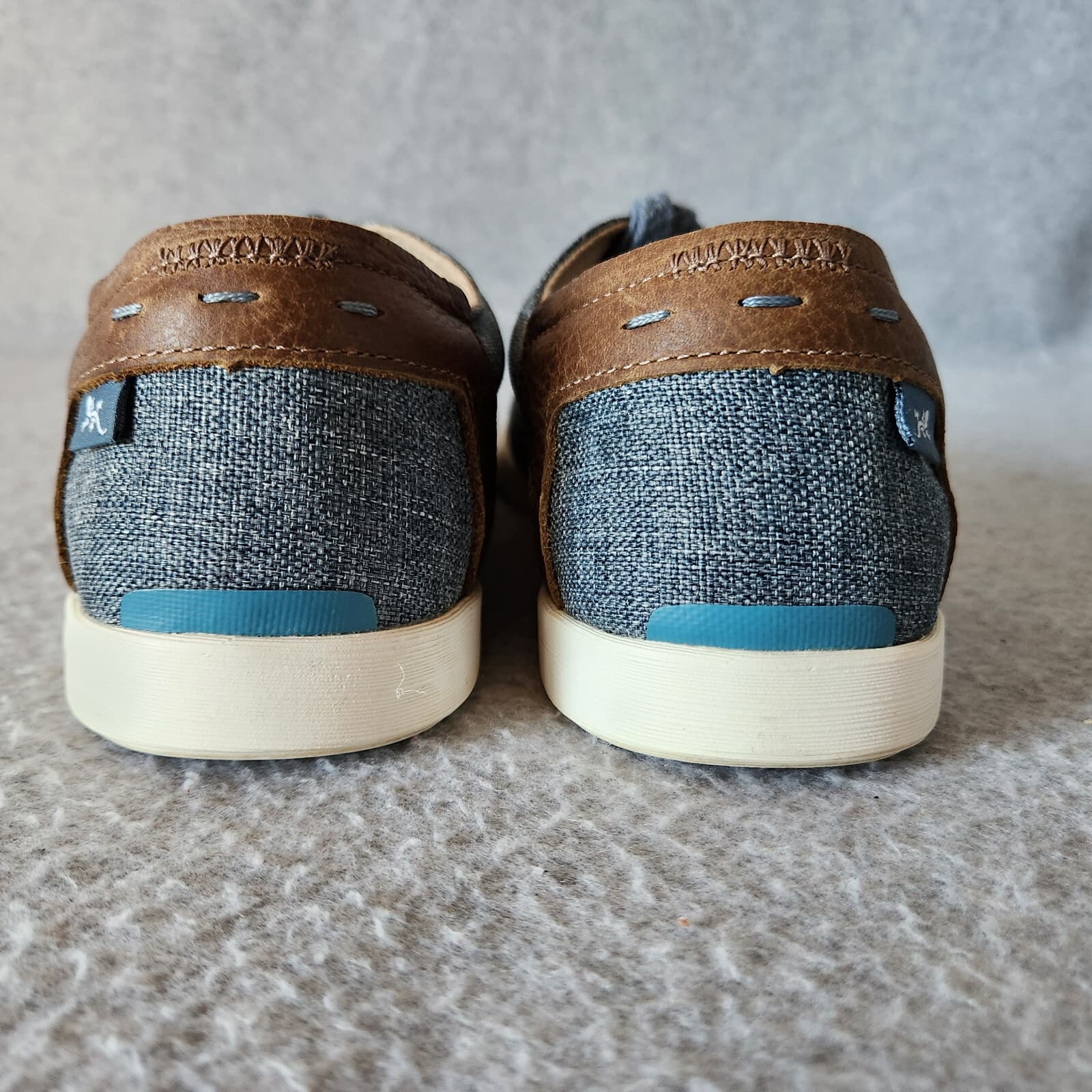Chaco Lonia Lace-Up Denim Canvas Leather-Trim Casual Sneakers Blue Women's US8 - Thumbnail 8