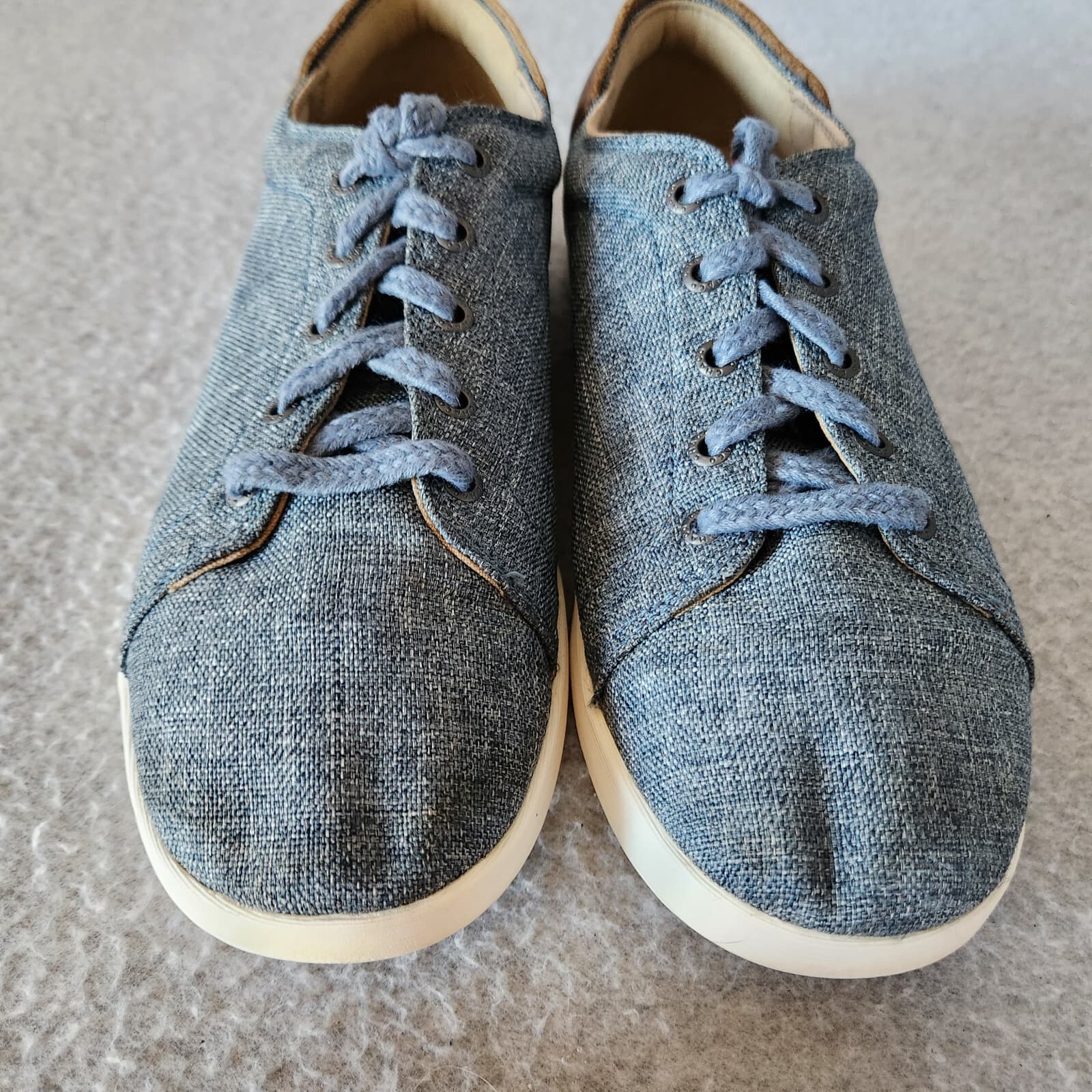 Chaco Lonia Lace-Up Denim Canvas Leather-Trim Casual Sneakers Blue Women's US8 - Thumbnail 10