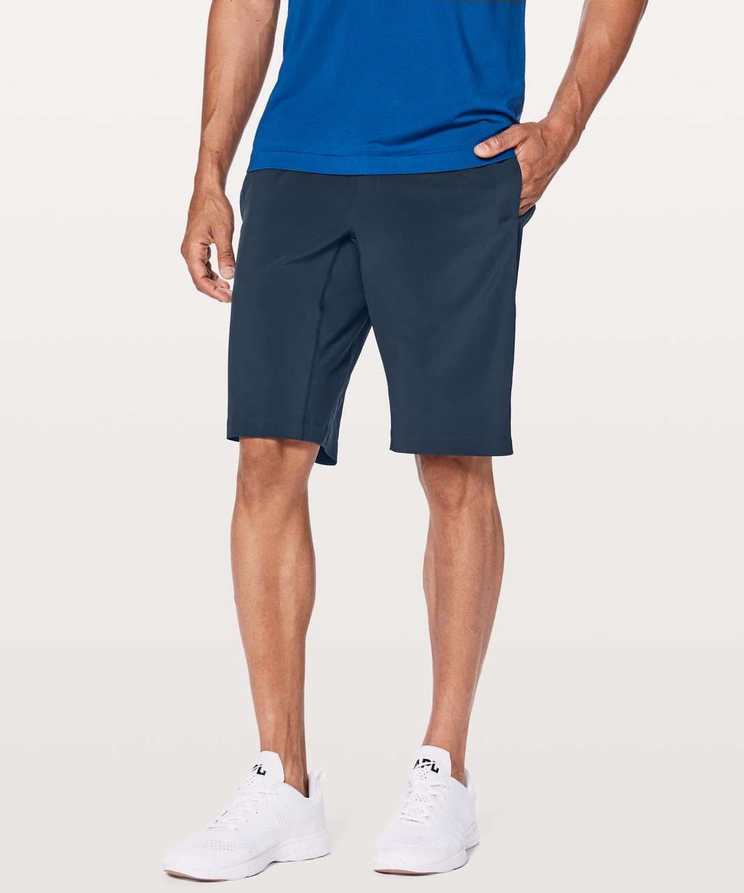 Lululemon T.H.E. Short 10" Linerless Zip-Pocket Drawstring Navy Blue Men's M - Thumbnail 2