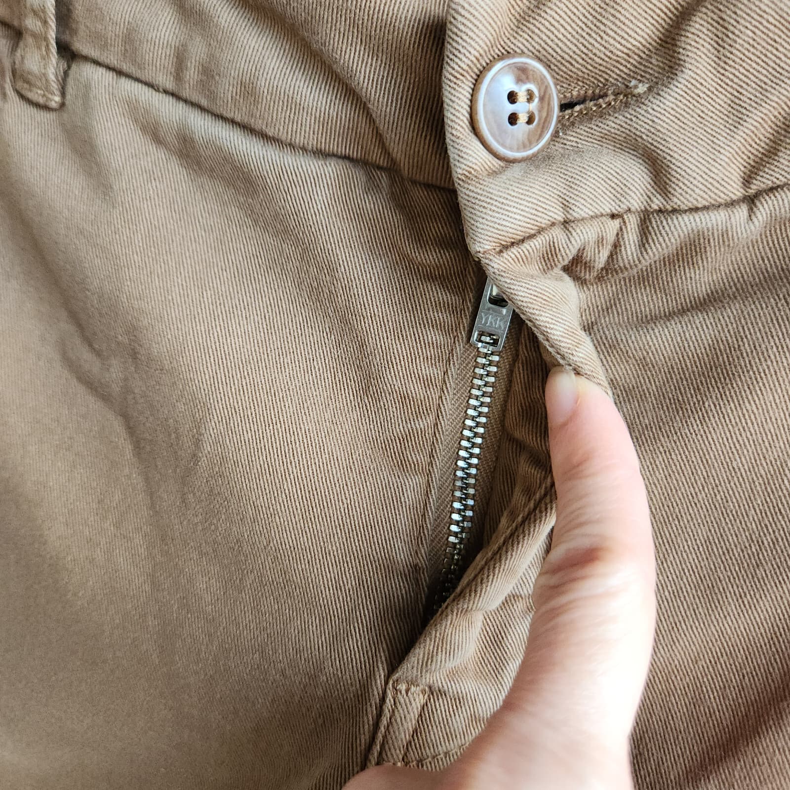Essentiel Antwerp Bootcut Flare Pants Zip Stretch Cotton Brown Women's 40 (8) - Thumbnail 4