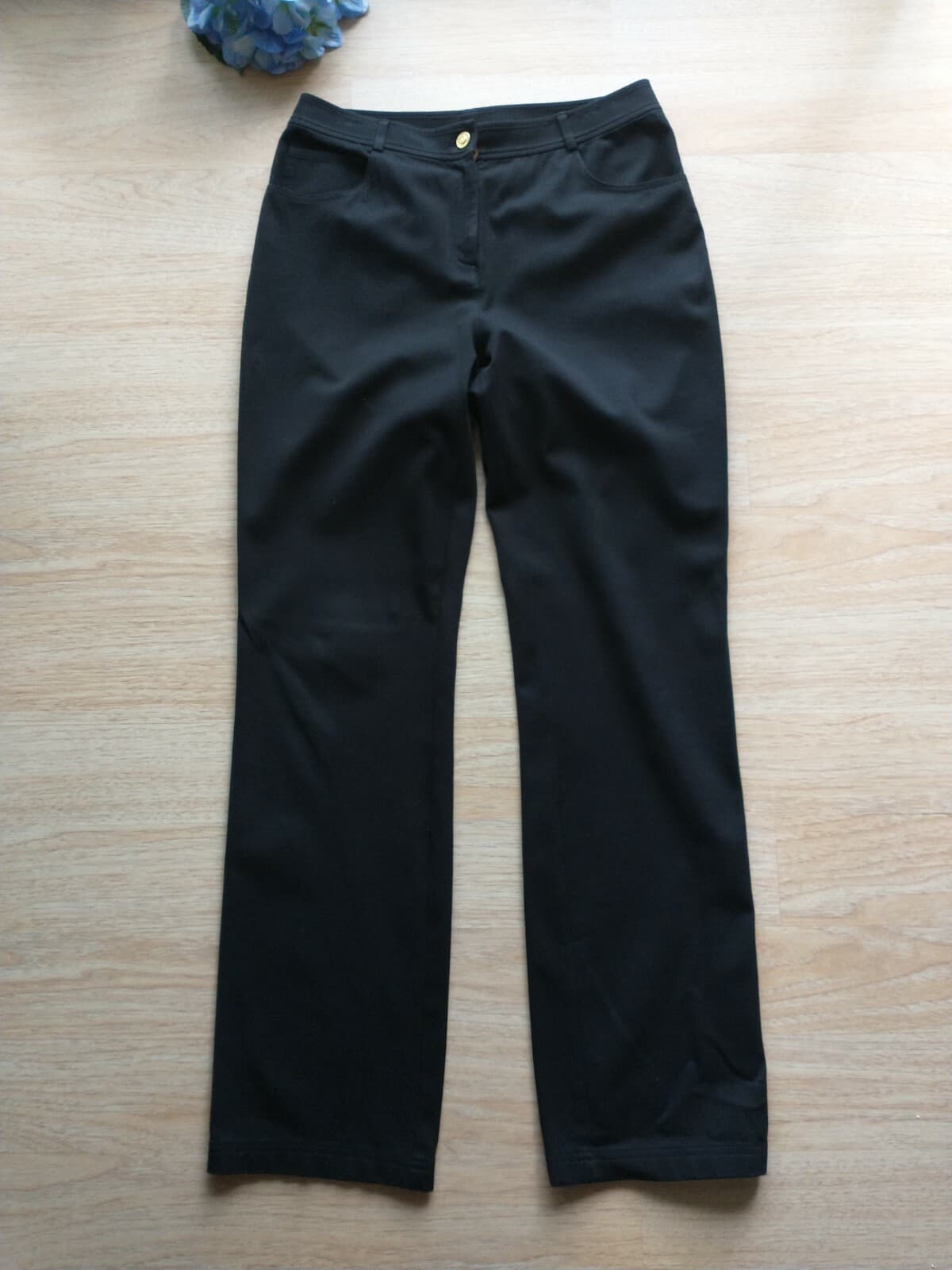 ST.JOHN Pants Straight Leg Stretch Zip Pocket Black Women Sz.8 Made in USA - Thumbnail 2