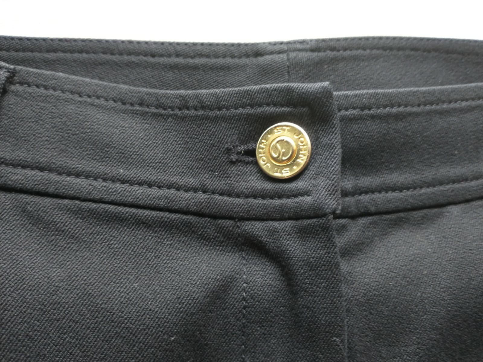 ST.JOHN Pants Straight Leg Stretch Zip Pocket Black Women Sz.8 Made in USA - Thumbnail 5