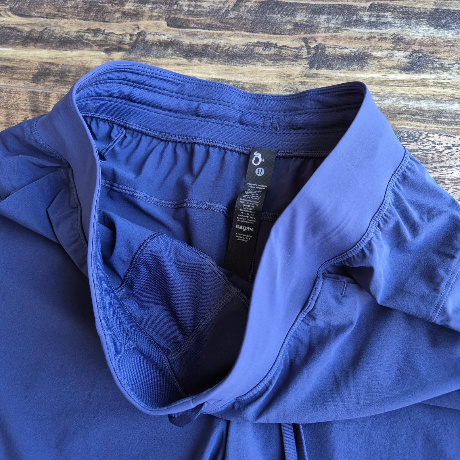 Lululemon T.H.E. Short 10" Linerless Zip-Pocket Drawstring Navy Blue Men's M - Thumbnail 4