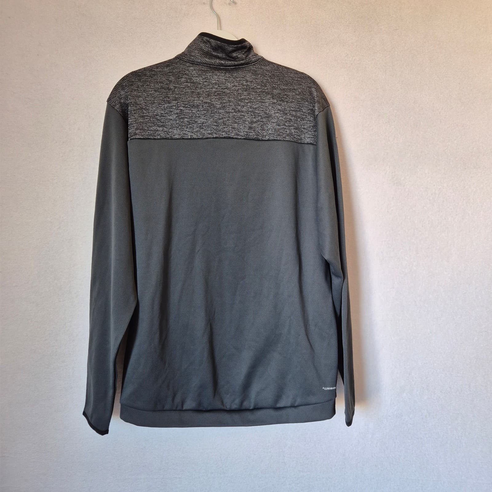 NWT Adidas Men's L Team Issue Climawarm 1/4 Zip Pullover Sweatshirt Pocket Grey - Thumbnail 5