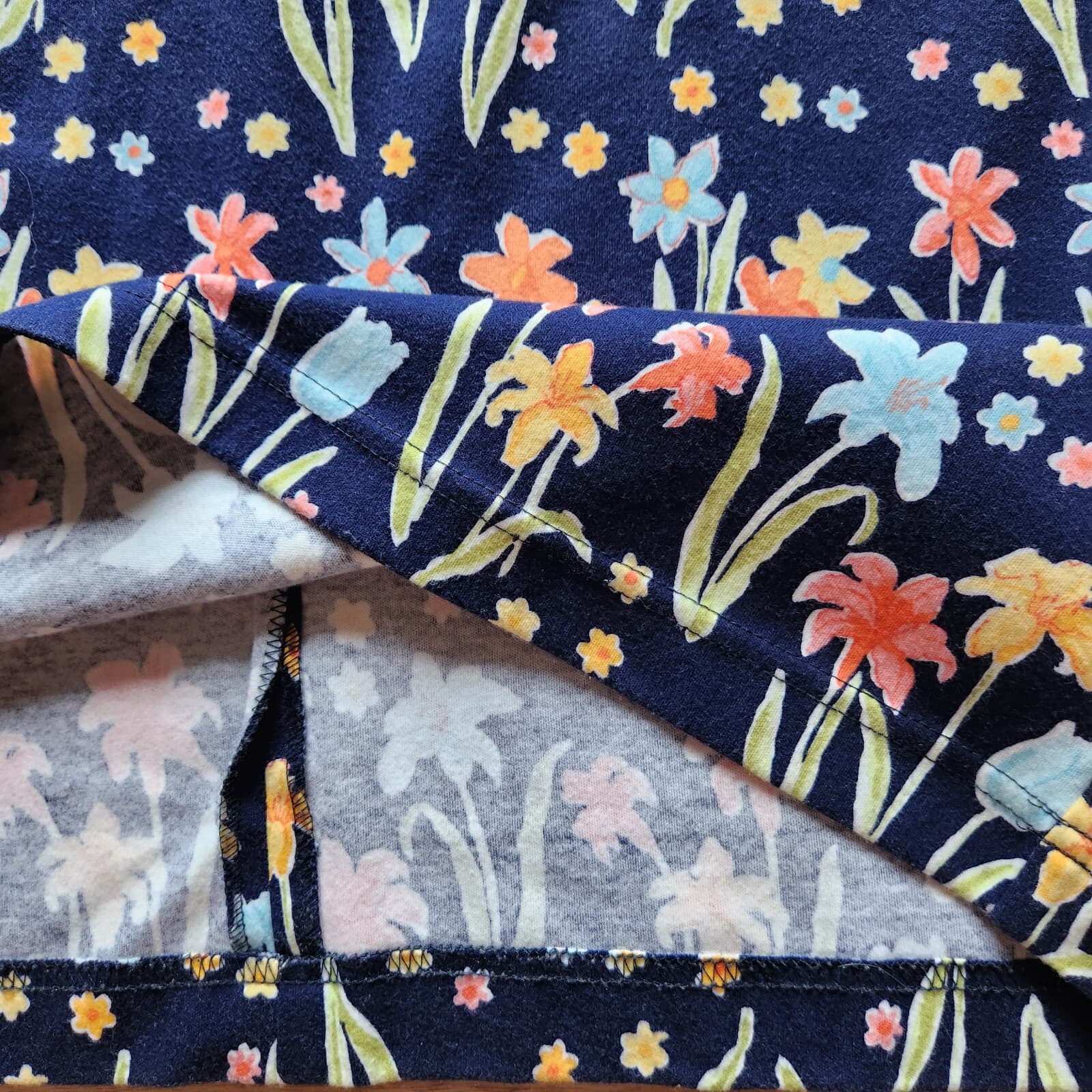 Vintage Talbots Made in USA Floral Midi Sheath Dress Pocket Blue Cotton Sz.M - Thumbnail 8