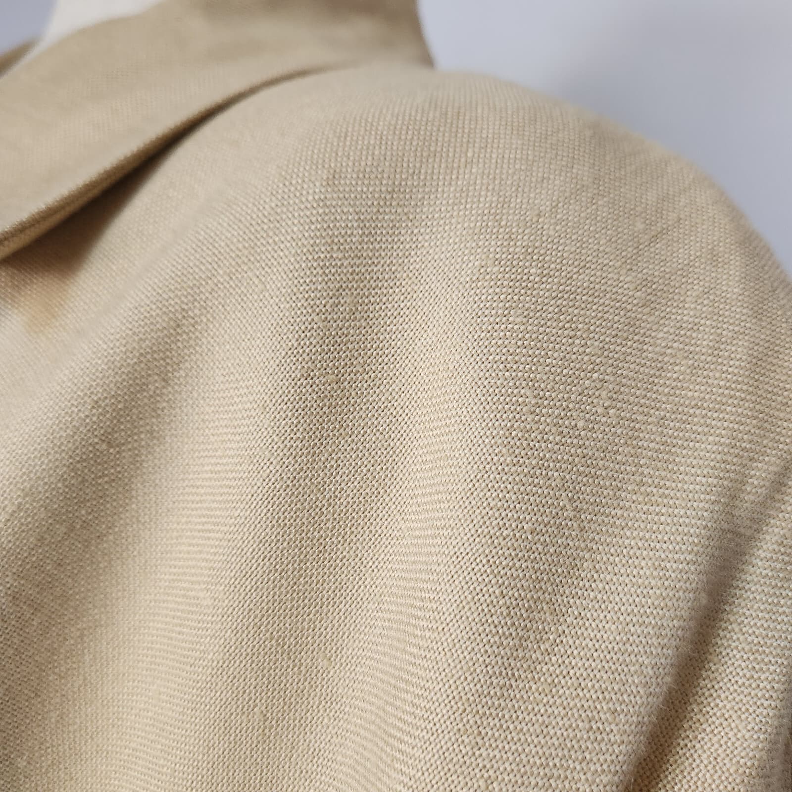 Vintage NWT Liz Claiborne Midi Dress Cap Sleeve Gold-Button Rayon Sand Sz.14 - Thumbnail 5