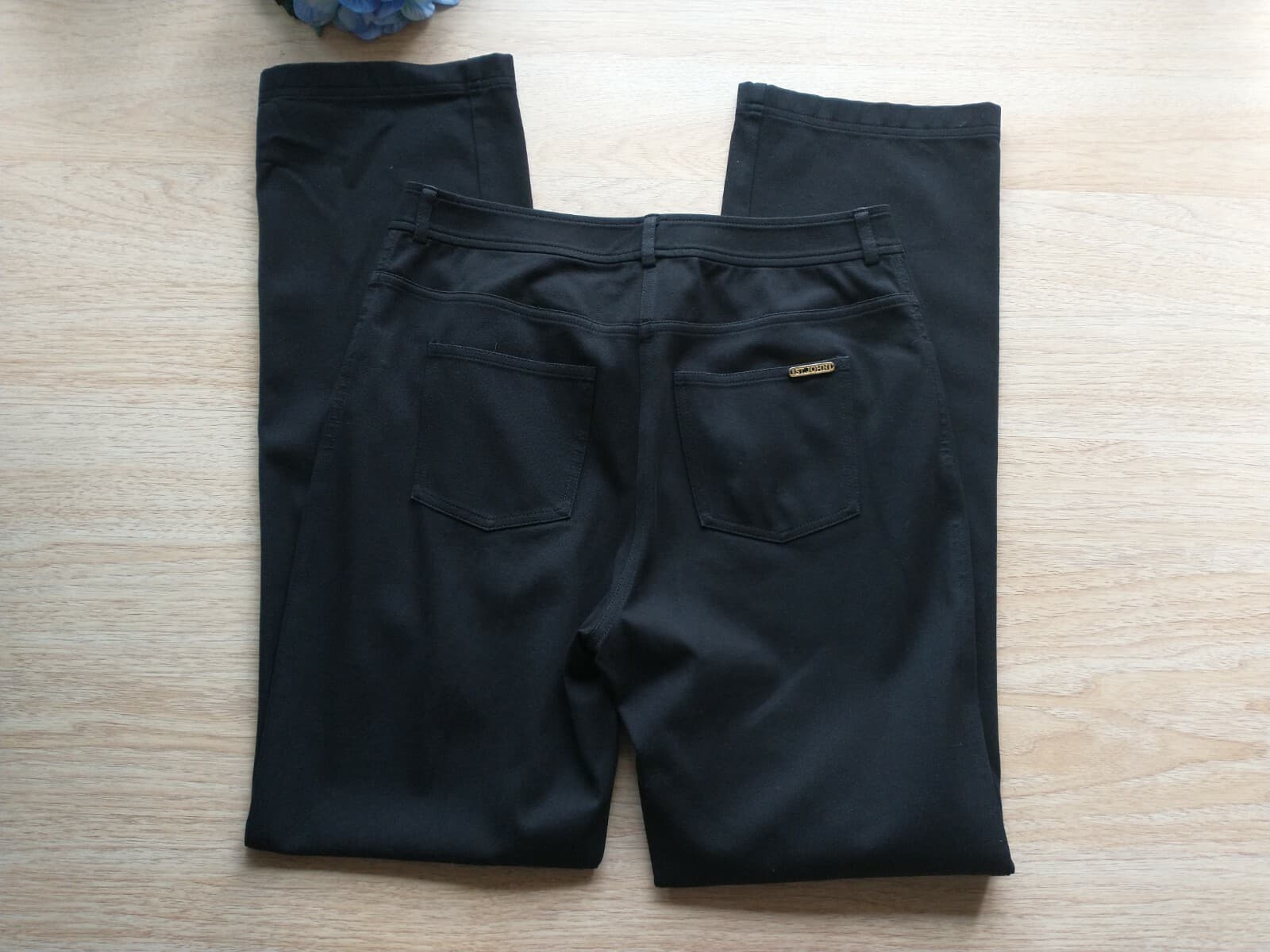 ST.JOHN Pants Straight Leg Stretch Zip Pocket Black Women Sz.8 Made in USA - Thumbnail 8
