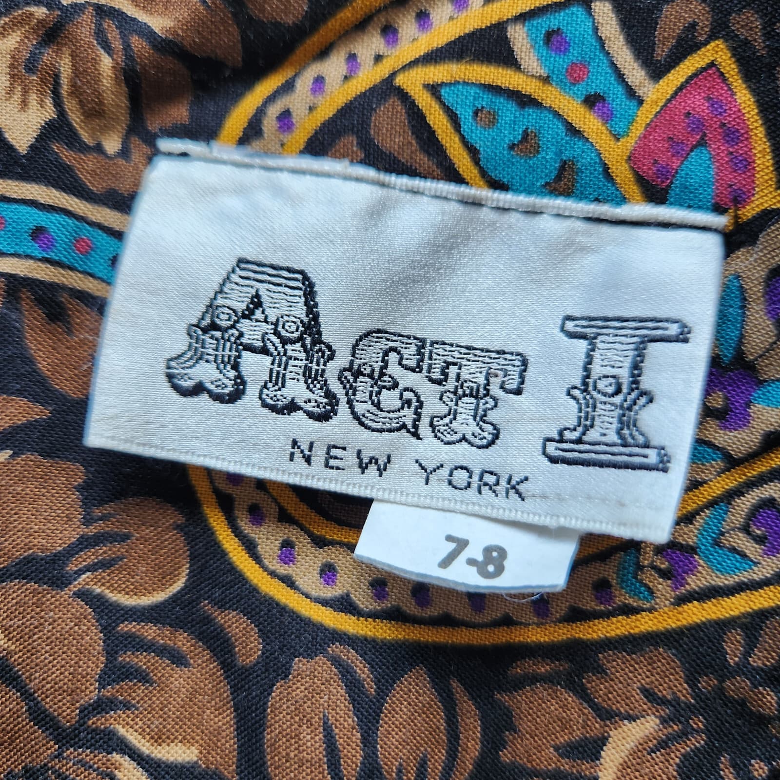 Vintage NWT ACT I New York Floral Paisley Smocked Midi Dress Dropwaist Sz.7-8 - Thumbnail 13