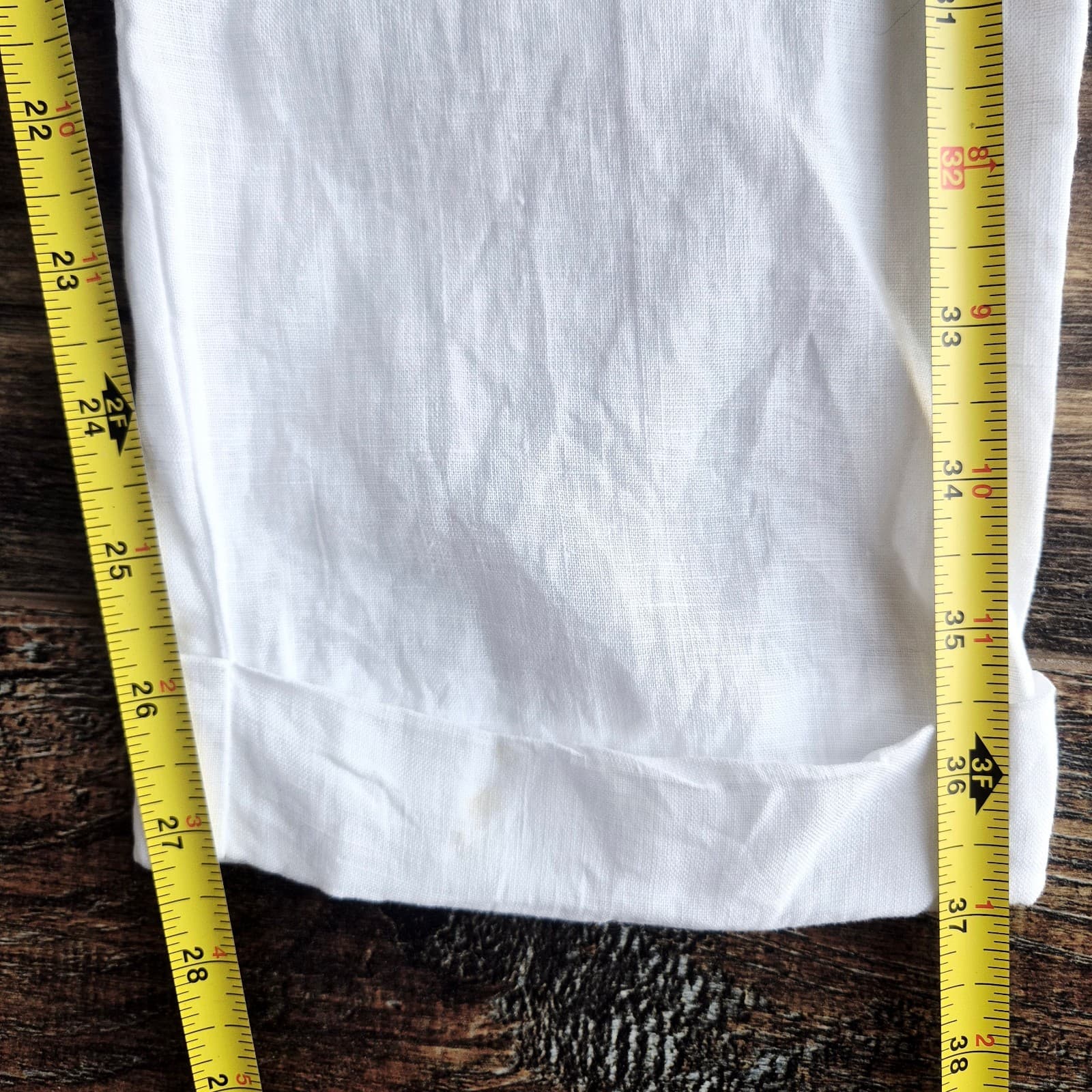 Rosso35 Genova Made in Italy Linen Pull-On Pants Cuffed Hem Pocket White Size 40 - Thumbnail 13