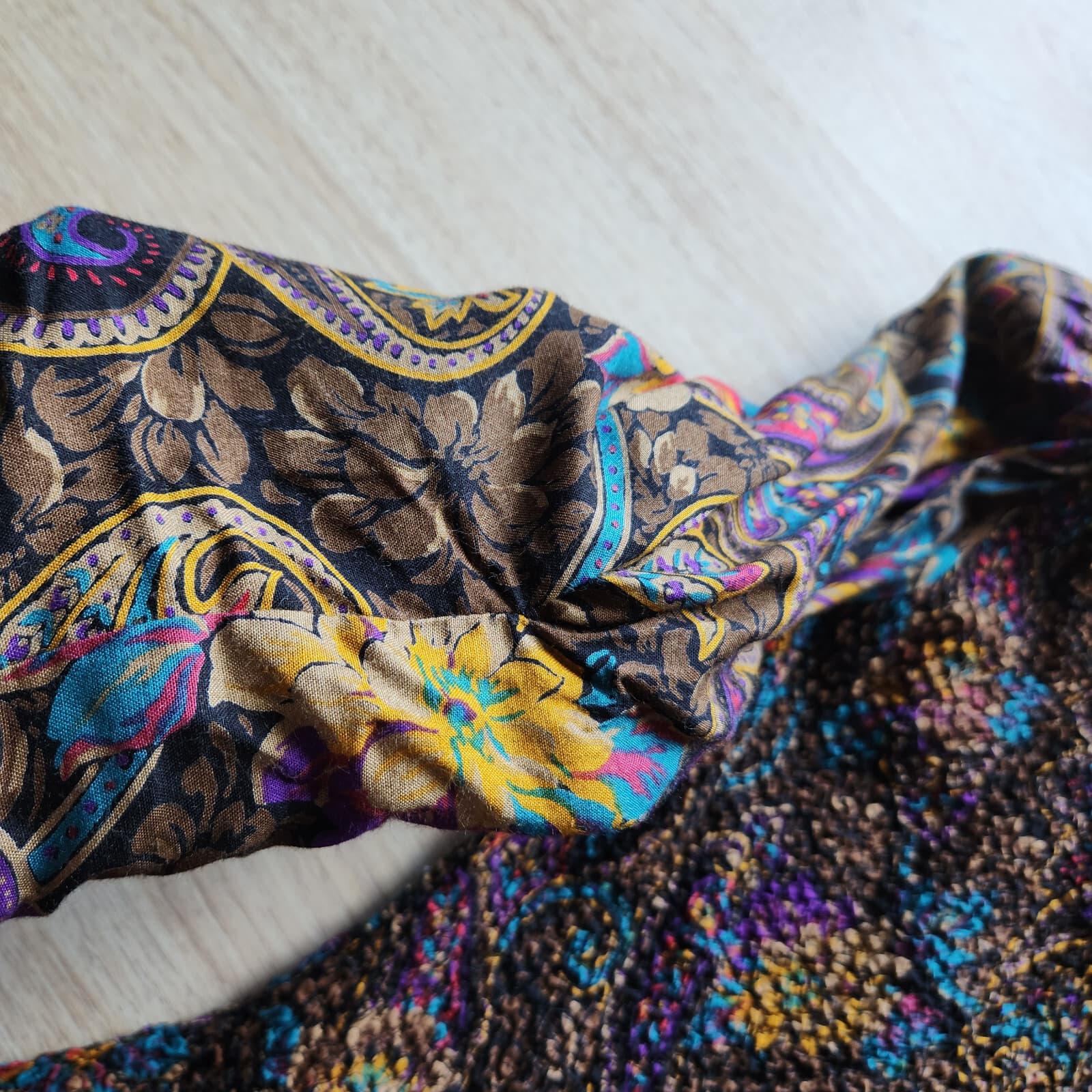 Vintage NWT ACT I New York Floral Paisley Smocked Midi Dress Dropwaist Sz.7-8 - Thumbnail 12