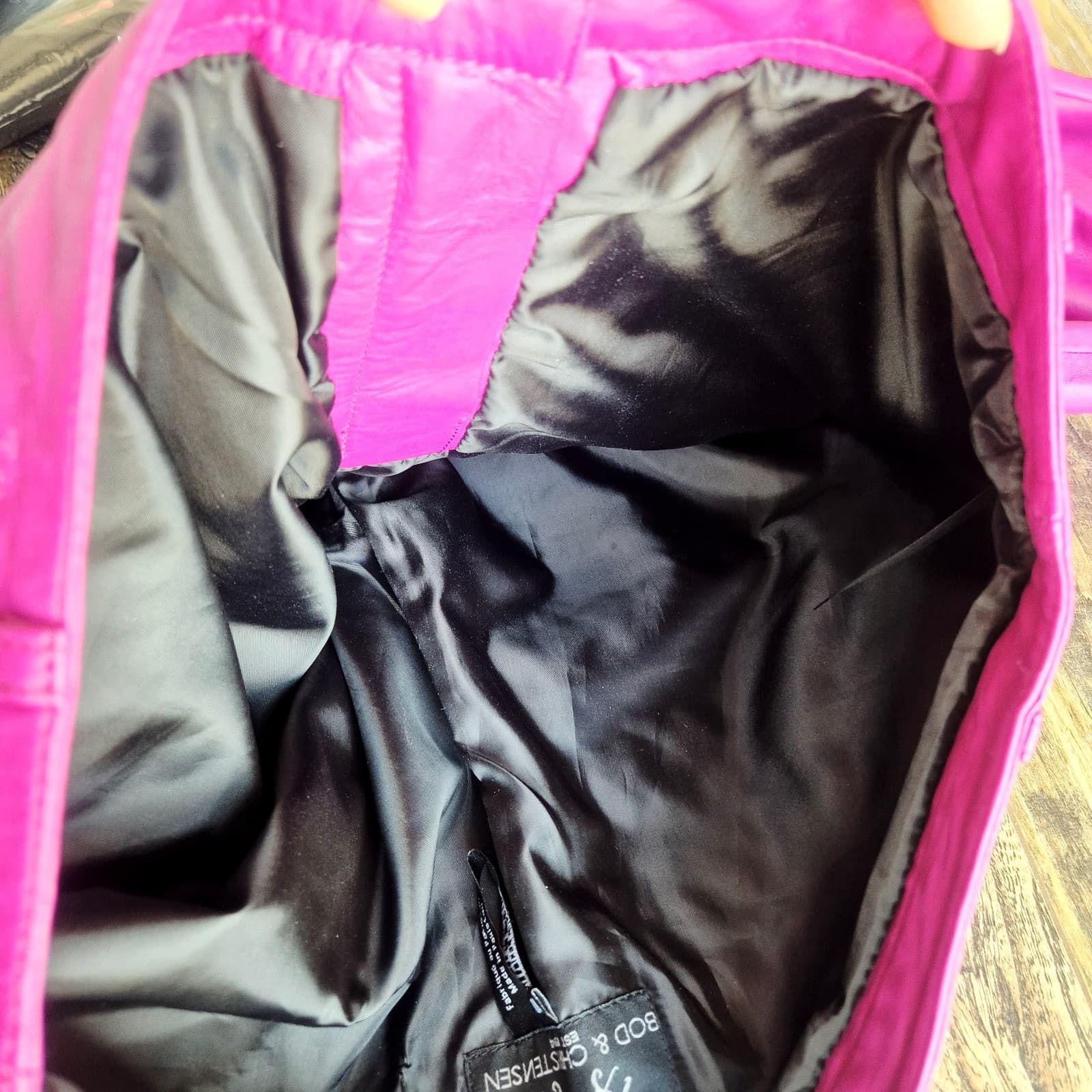 NEW Bod & Christensen Patricia Orchid Leather Wide-Leg Pants Lined Pocket Sz.10 - Thumbnail 9
