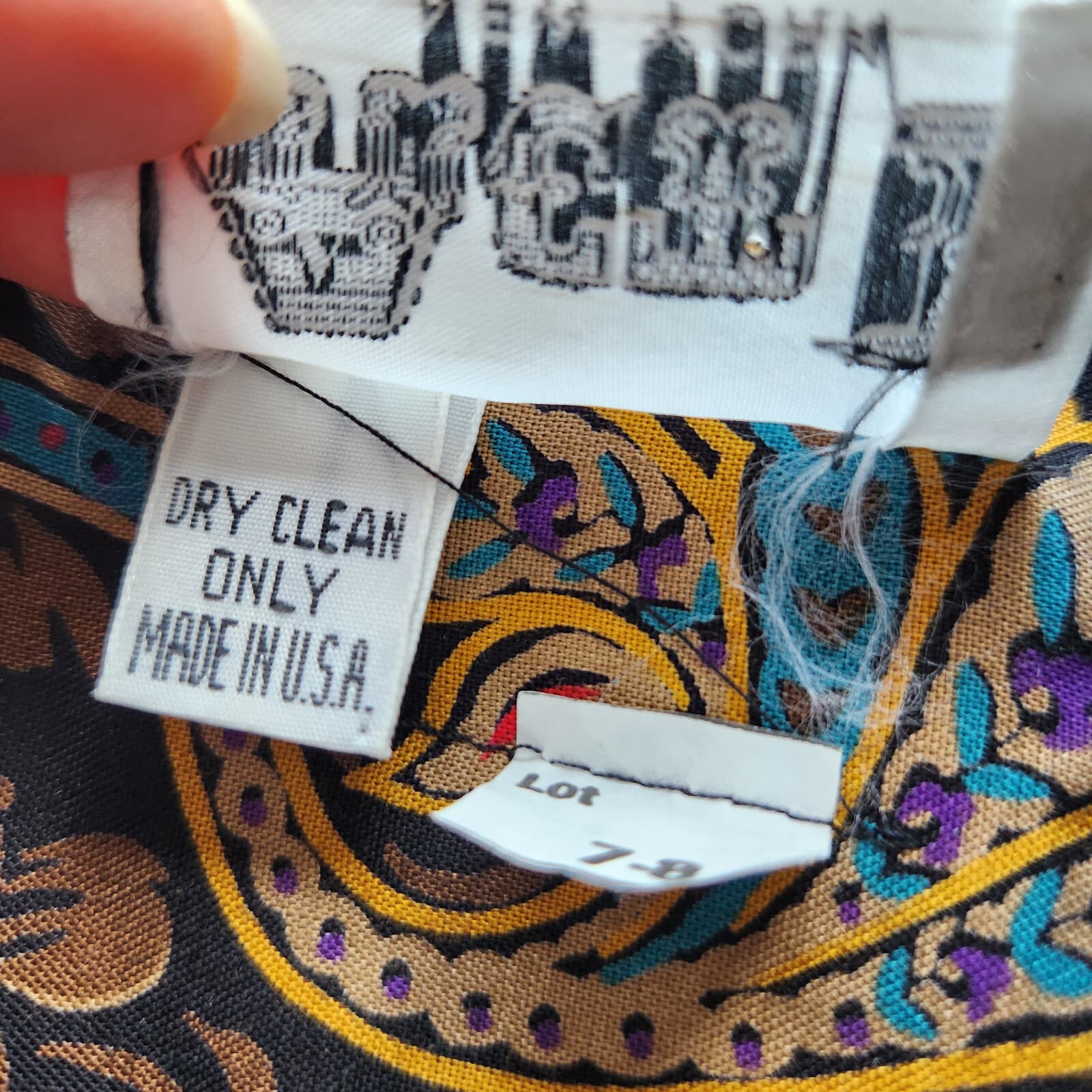 Vintage NWT ACT I New York Floral Paisley Smocked Midi Dress Dropwaist Sz.7-8 - Thumbnail 14