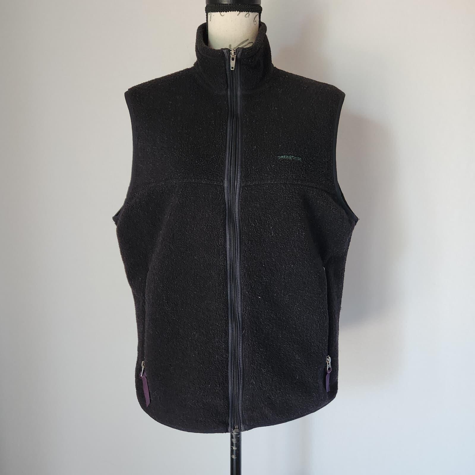 Vintage Patagonia Made in USA Synchilla Fleece Vest Full-Zip Pocket Women's M - Thumbnail 3