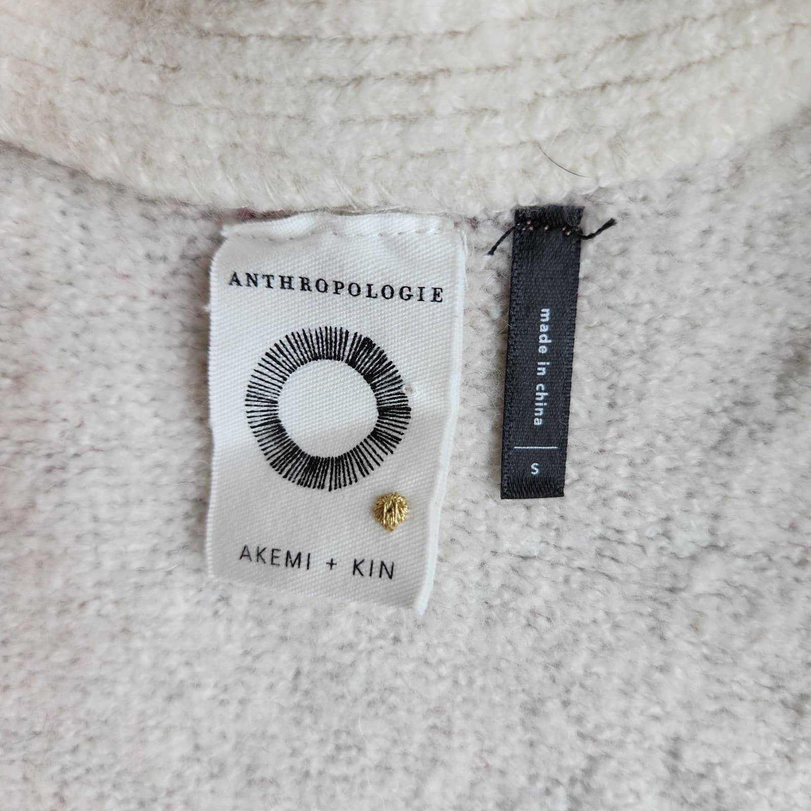 Anthropologie Akemi + Kin Laurel Canyon Open Cardigan Wool Alpaca Pink Sz.S - Thumbnail 8