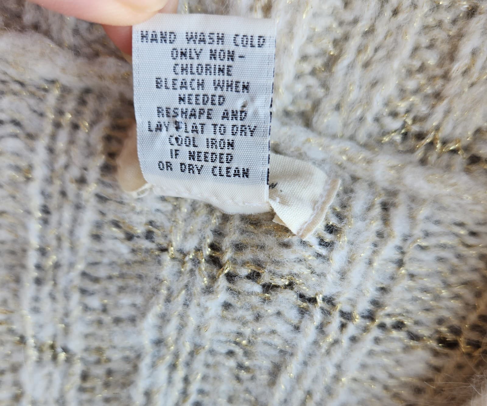 Sleeping On Snow Wool Blend Metallic Cropped Open Cardigan Short Sleeve Beige M - Thumbnail 9