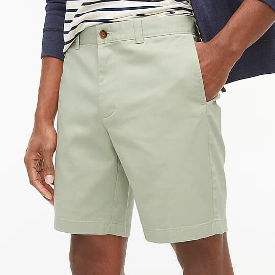 J.CREW 9" Gramercy Flex Shorts Zip Pocket Mint Green 100% Cotton Men Sz.36 - Thumbnail 2