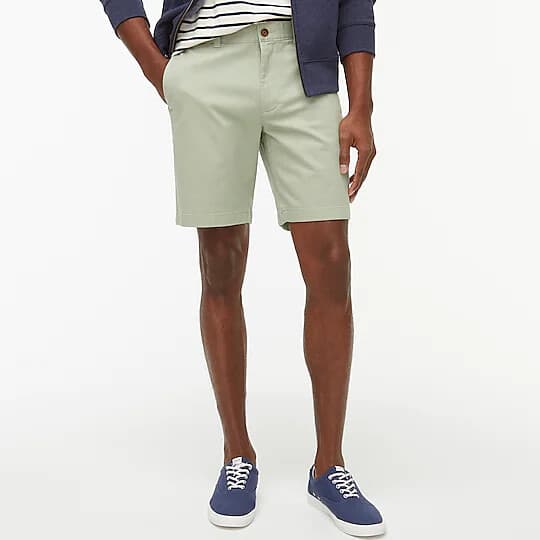 J.CREW 9" Gramercy Flex Shorts Zip Pocket Mint Green 100% Cotton Men Sz.36 - Thumbnail 3