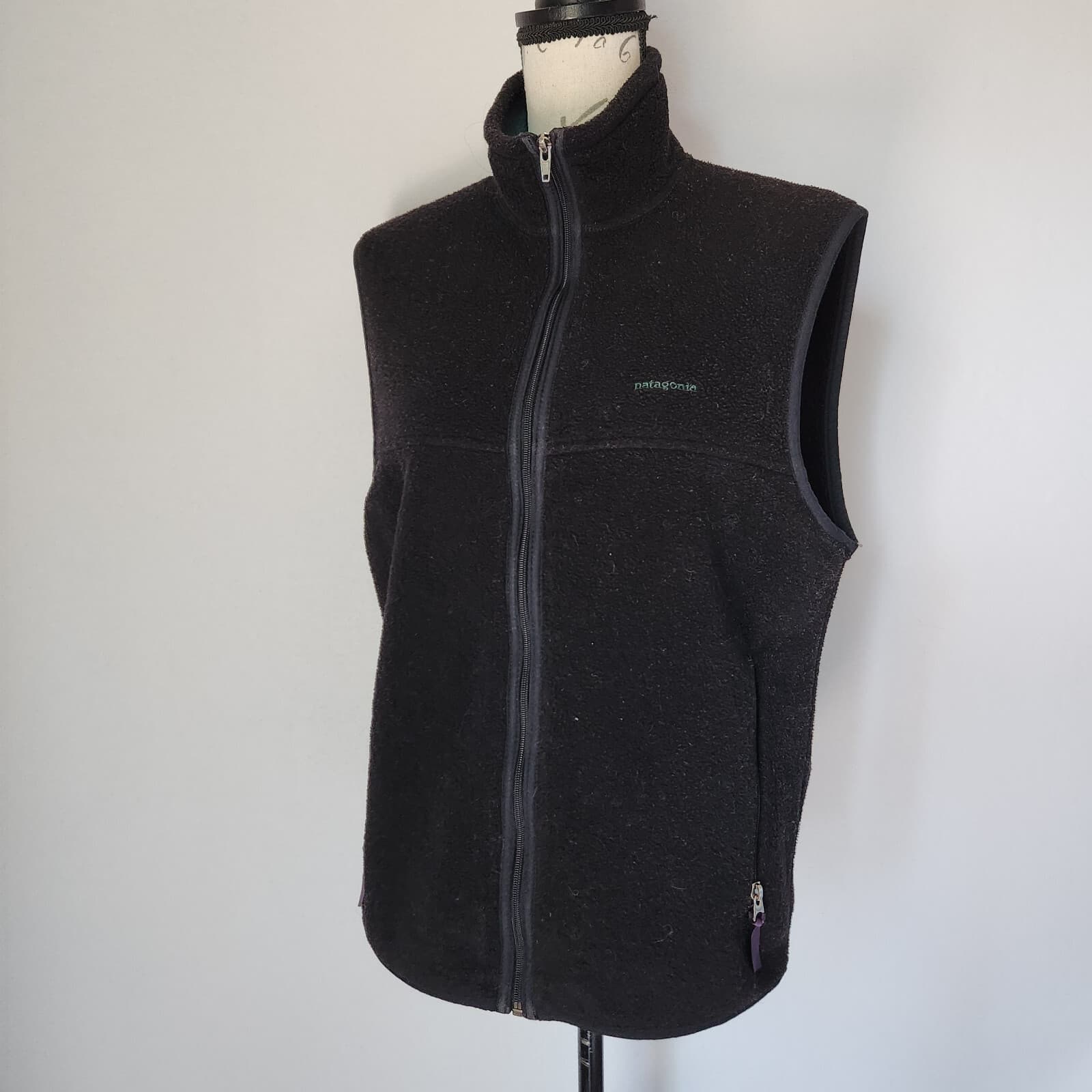 Vintage Patagonia Made in USA Synchilla Fleece Vest Full-Zip Pocket Women's M - Thumbnail 2