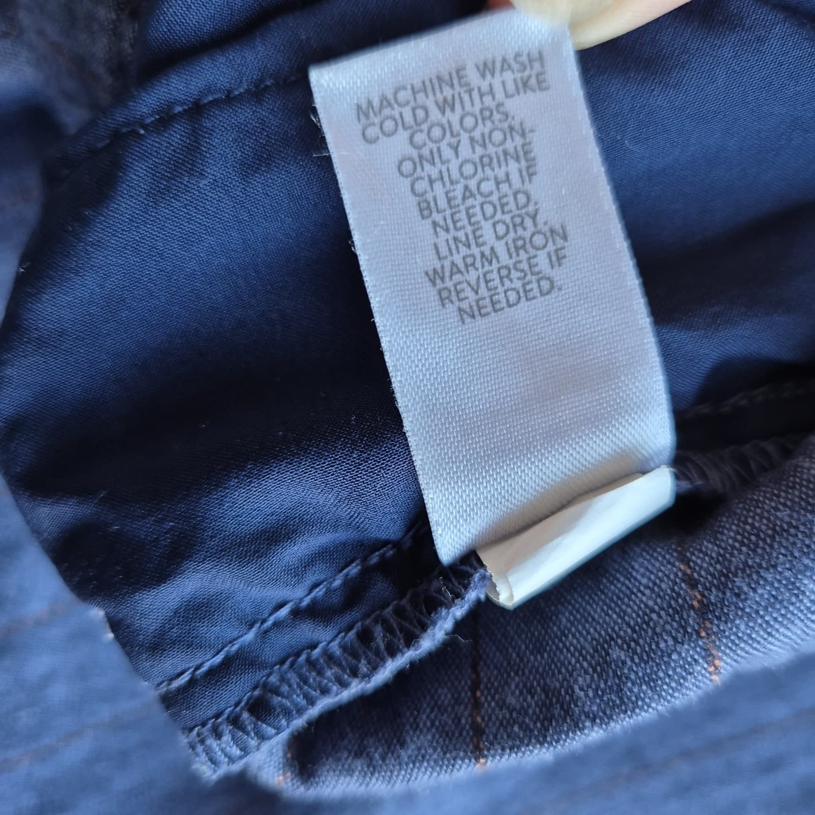 J.Jill Stretch Linen Chambray Pin-Striped Capri Pants Elastic Waist Pocket Sz.L - Thumbnail 10