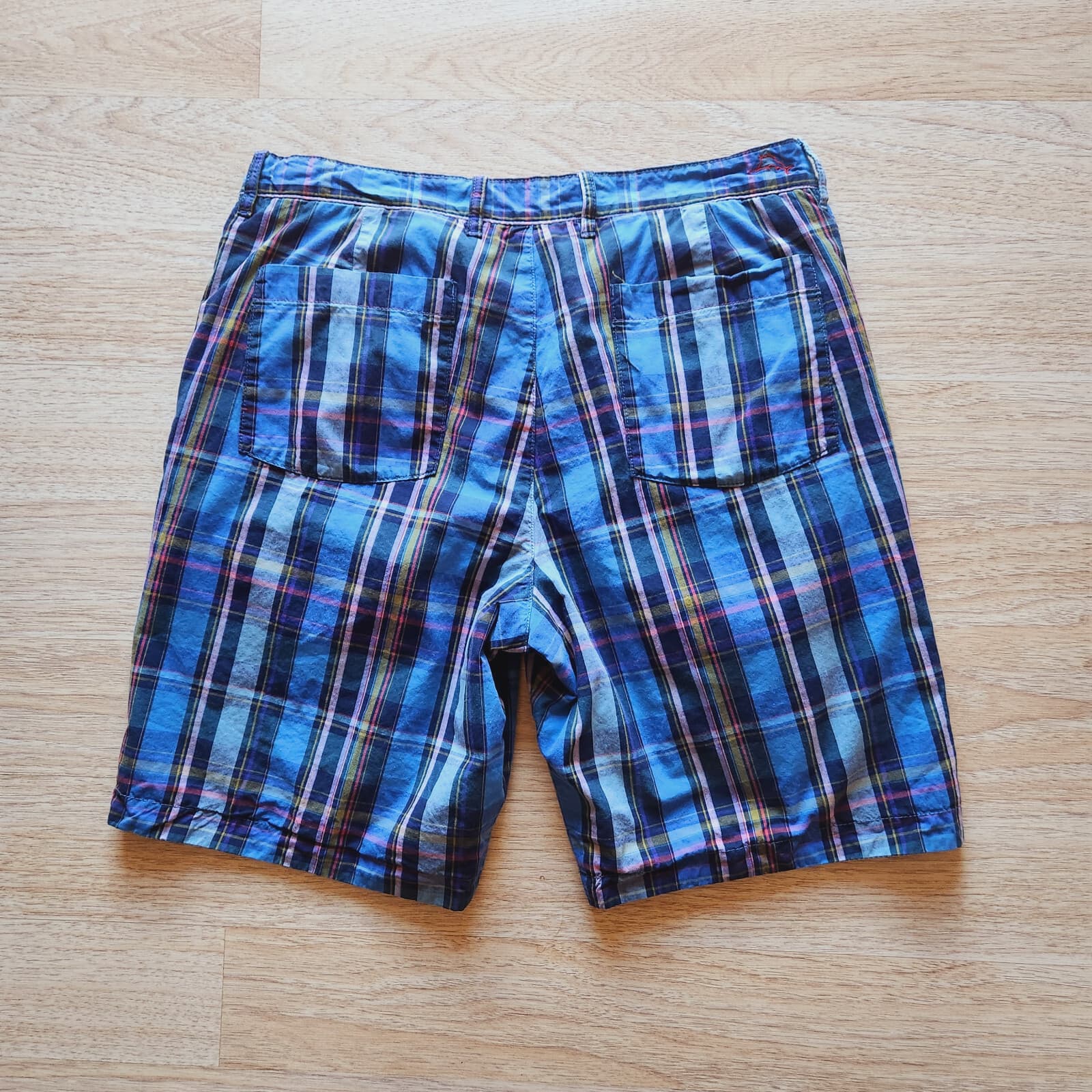 Tommy Bahama Reversible Shorts Blue Plaid Striped Relax Pocket Cotton Men's 32 - Thumbnail 2