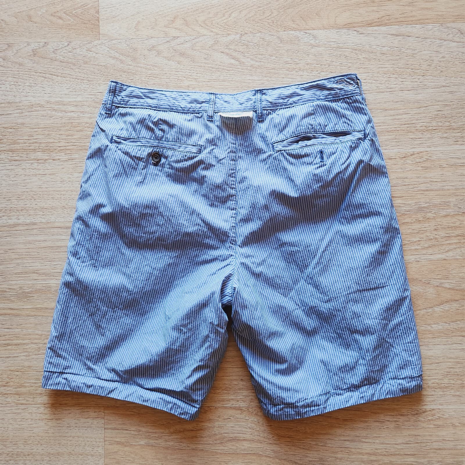 Tommy Bahama Reversible Shorts Blue Plaid Striped Relax Pocket Cotton Men's 32 - Thumbnail 6