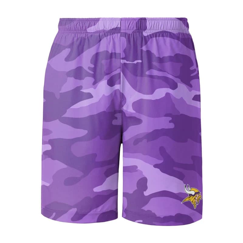 NWT FOCO NFL Minnesota Vikings Tonal Camo Shorts Pocket Drawstring Purple Mens L - Thumbnail 3