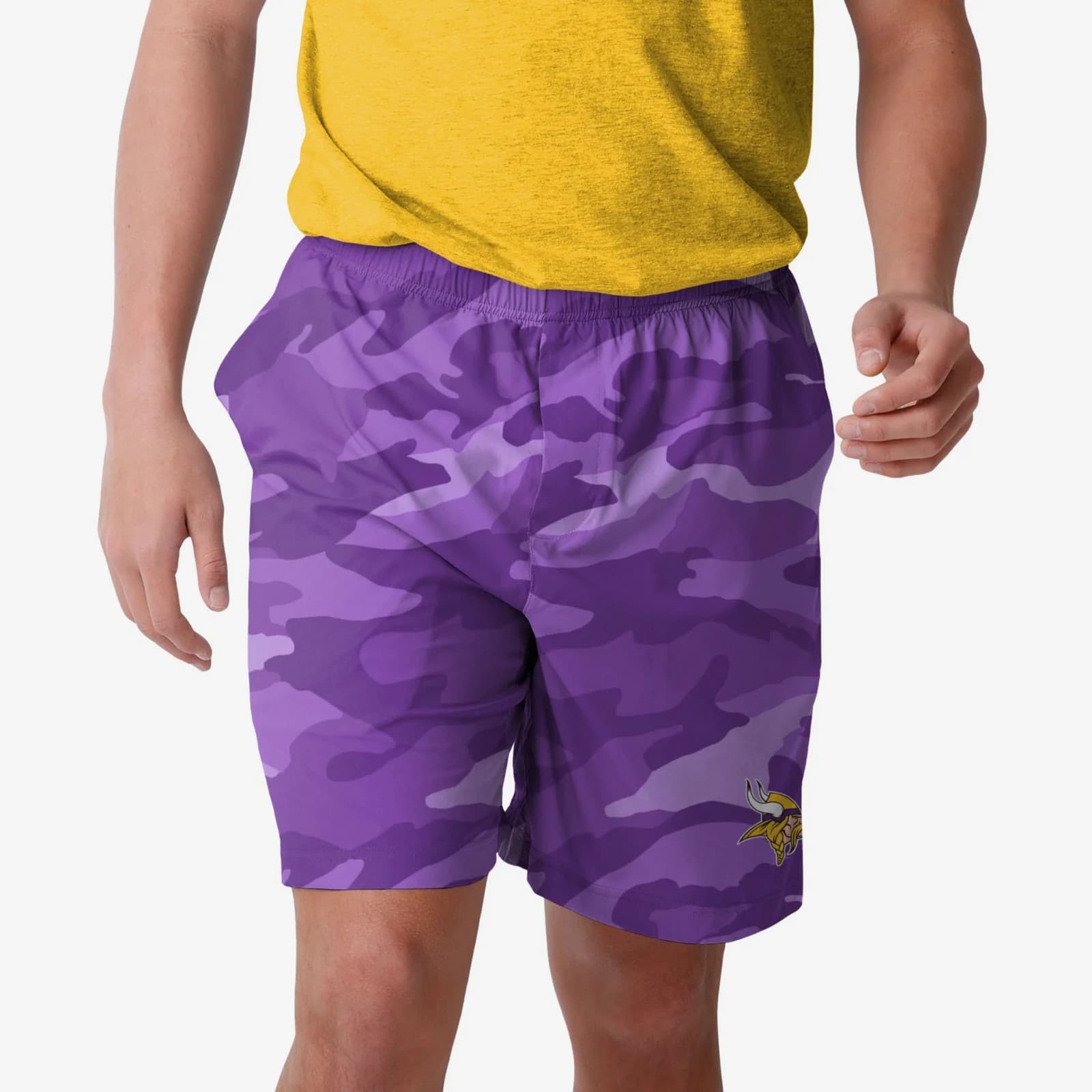 NWT FOCO NFL Minnesota Vikings Tonal Camo Shorts Pocket Drawstring Purple Mens L - Thumbnail 4