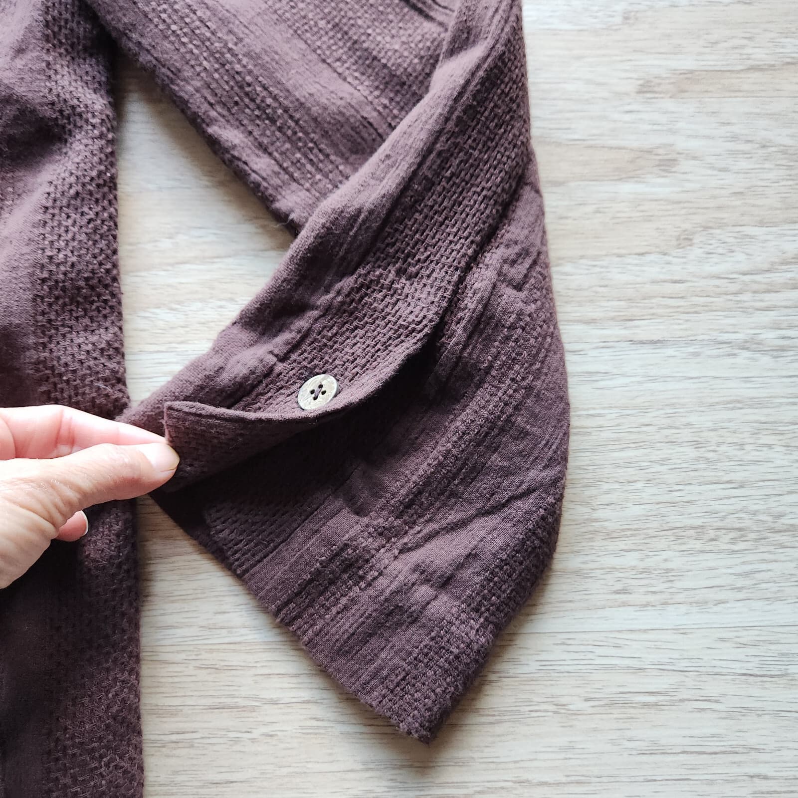 Free People Modern Summer Blazer Jacket Button Pocket Cotton Linen Brown Sz.XS - Thumbnail 10