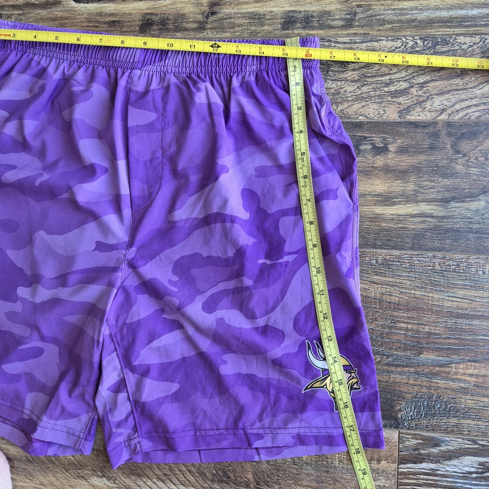 NWT FOCO NFL Minnesota Vikings Tonal Camo Shorts Pocket Drawstring Purple Mens L - Thumbnail 11