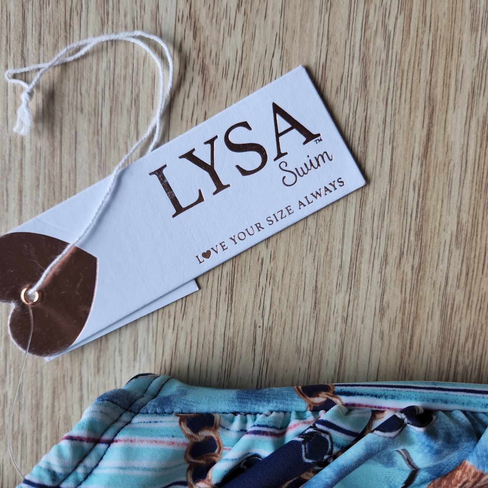NWT LYSA Chain Printed UPF50+ One Piece Swimsuit Bra-Padded Blue Sz.2X - Thumbnail 3