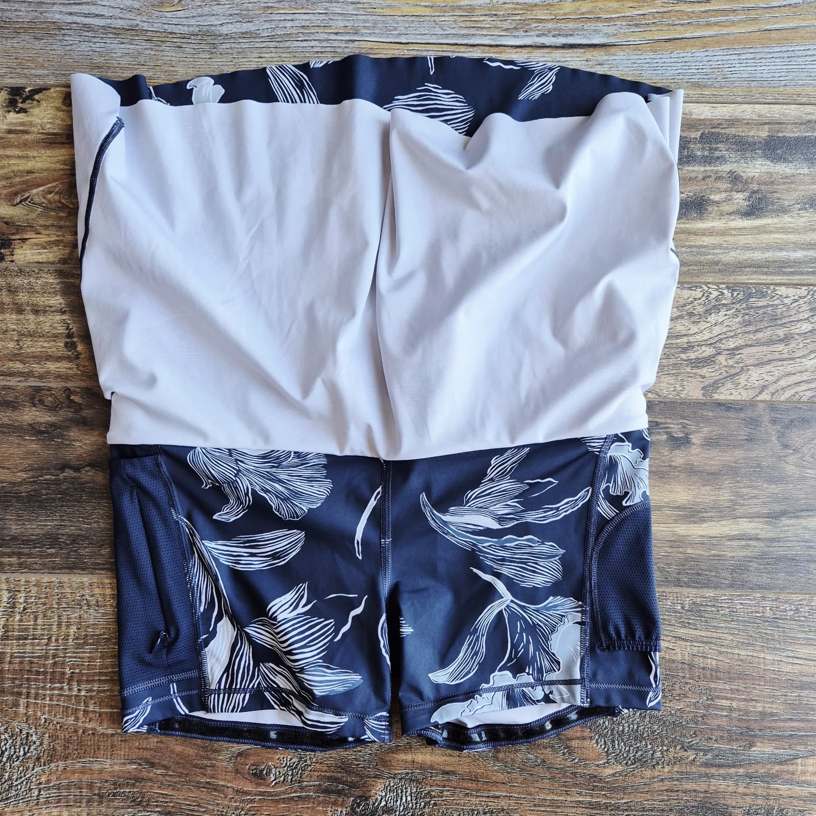 Athleta Floral Sonic Tennis Golf Pickleball Skort Pocket Navy Blue Women's S - Thumbnail 4