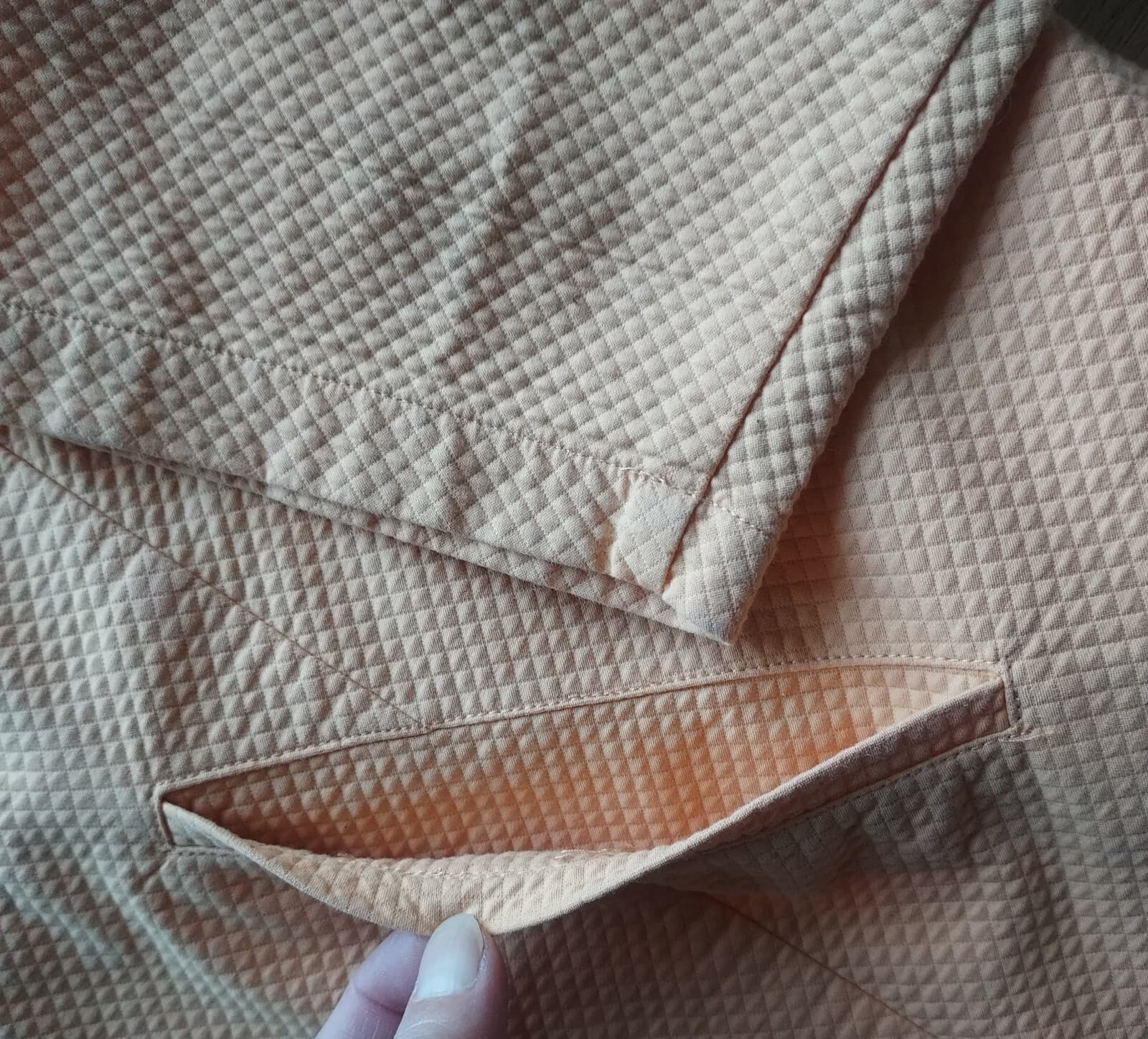 EILEEN FISHER Waffle Stretch Jacket Zip-up Pocket Mock Neck Orange Plus-Size 1X - Thumbnail 7