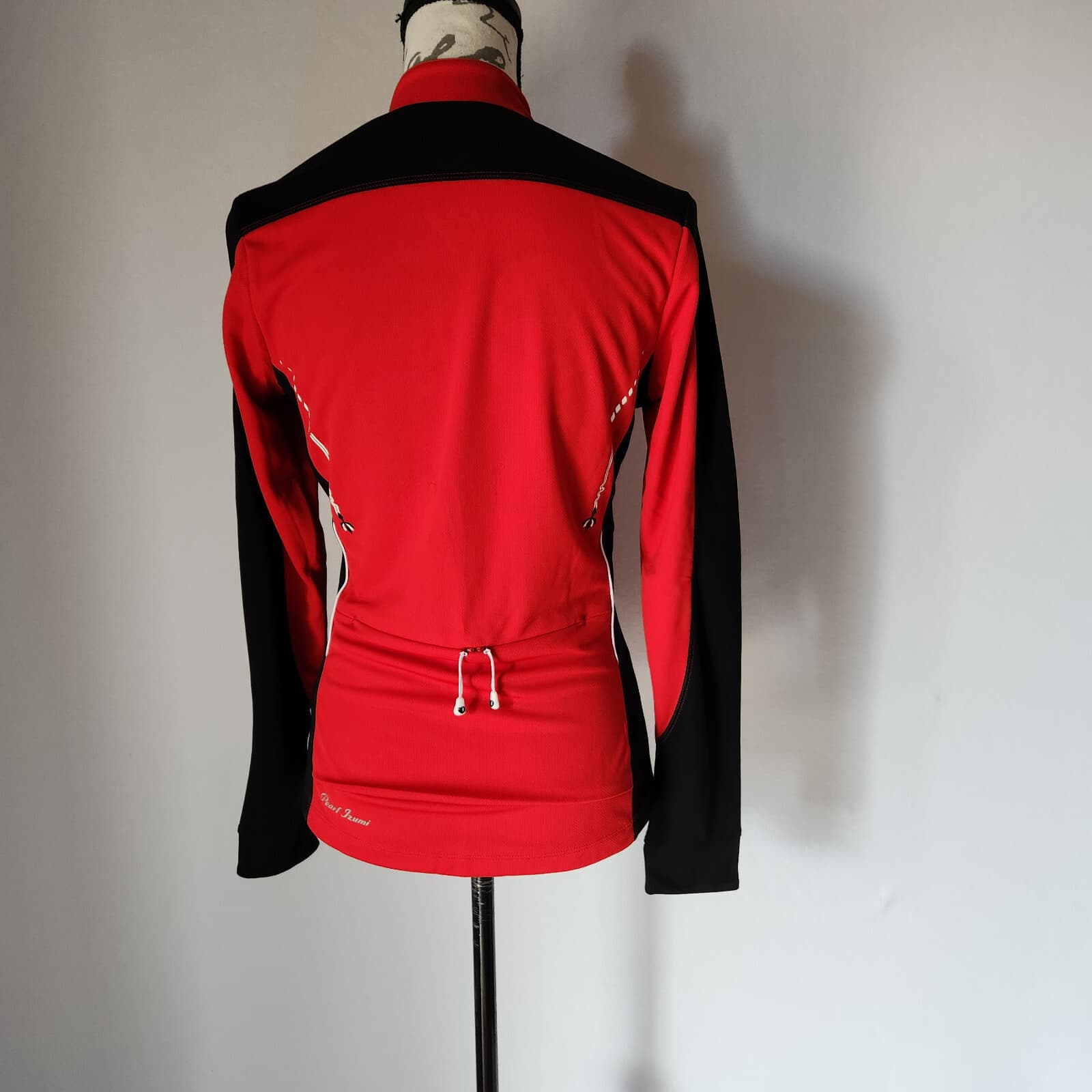 Pearl Izumi Cycling Full-Zip Jacket Long Sleeve Back Pocket Red Black Women Sz.M - Thumbnail 5