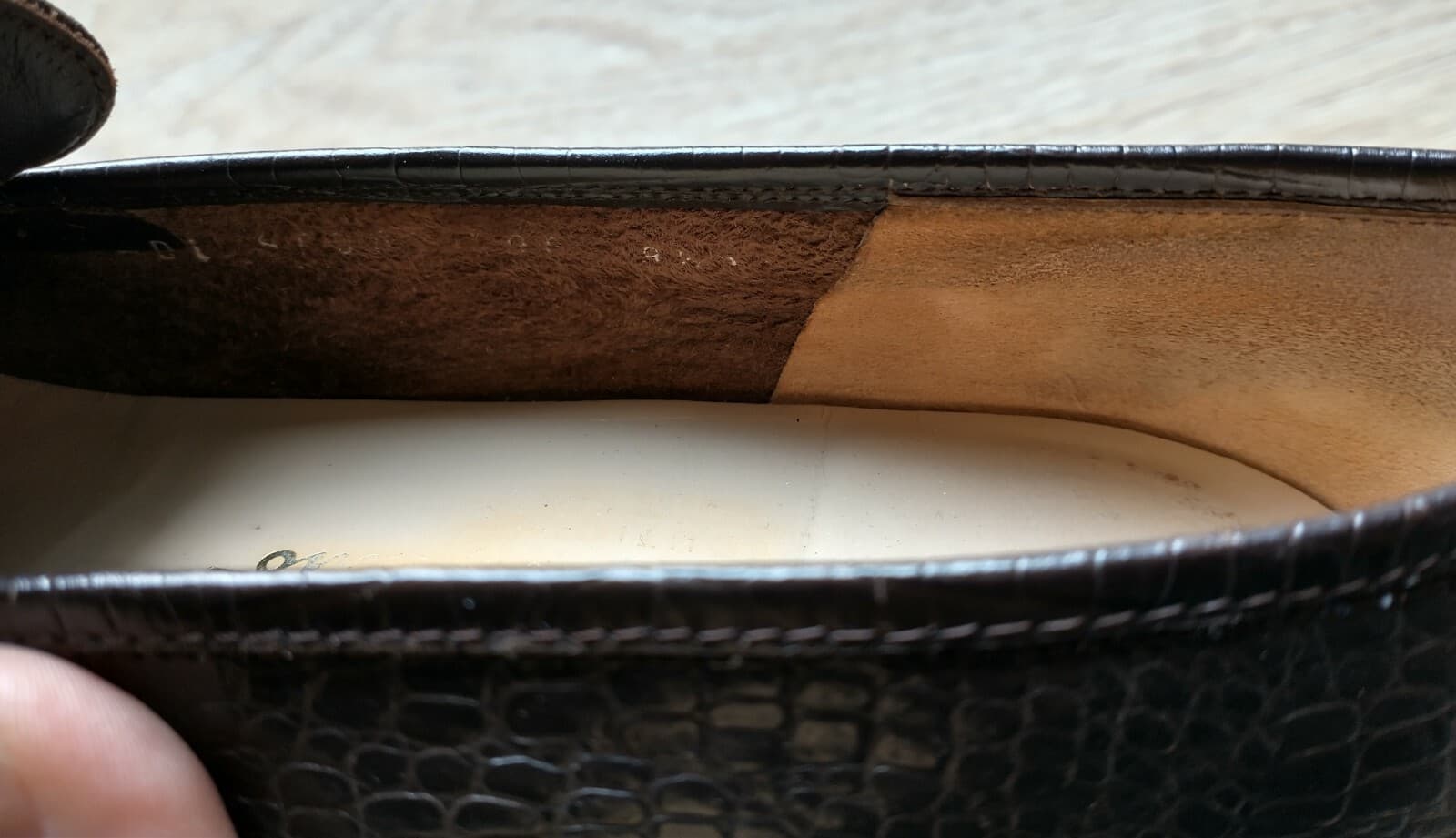 Salvatore Ferragamo Suede Crocodile Leather Loafer Brown US8.5 Made in Italy - Thumbnail 11