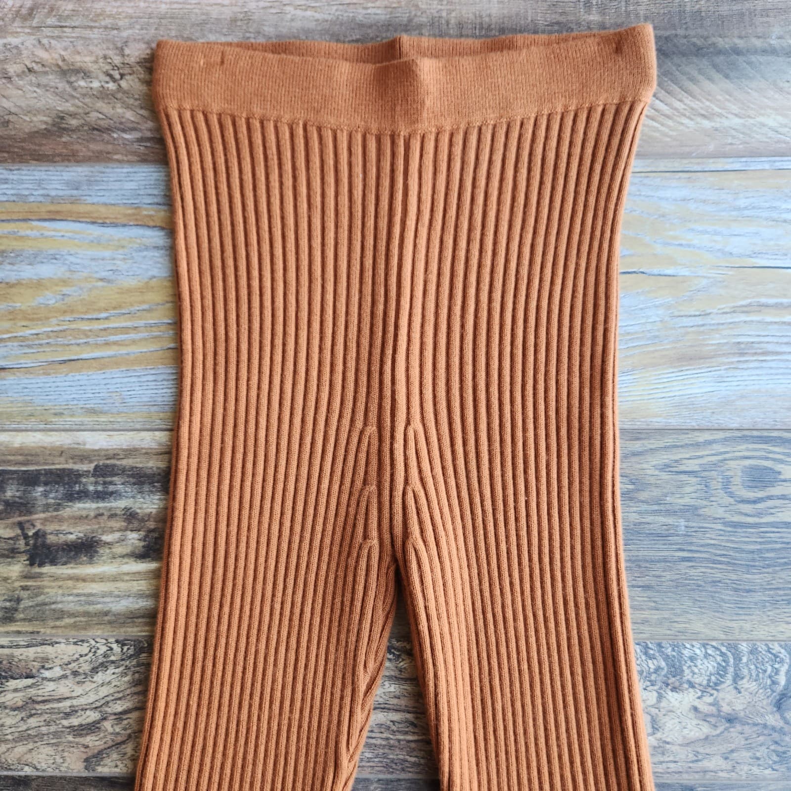NEW Levi's Not For Resale Wool Blend Ribbed Knit High Waist Legging Slit Brown S - Thumbnail 4