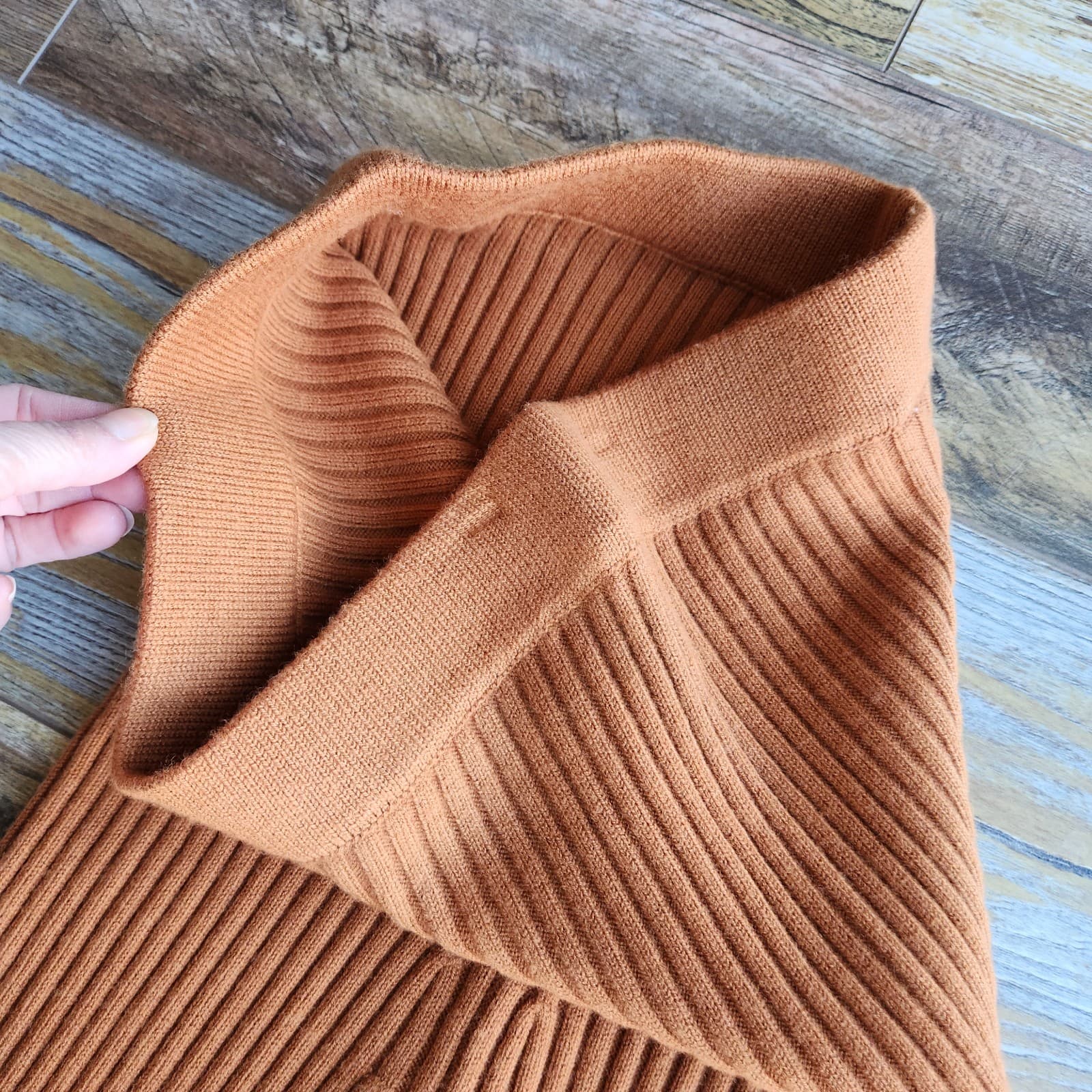 NEW Levi's Not For Resale Wool Blend Ribbed Knit High Waist Legging Slit Brown S - Thumbnail 5