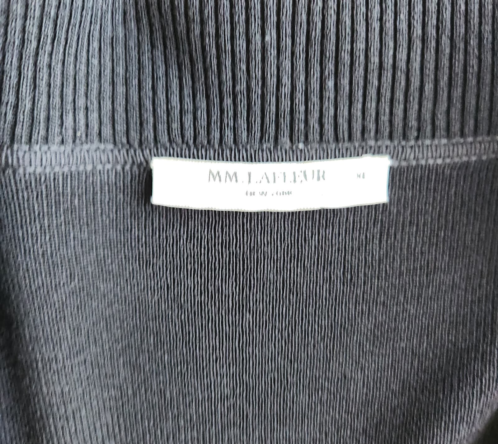 MM.LAFLEUR Collar Open Front Cardigan Pocket Long Sleeve Viscose Blend Black XL - Thumbnail 8