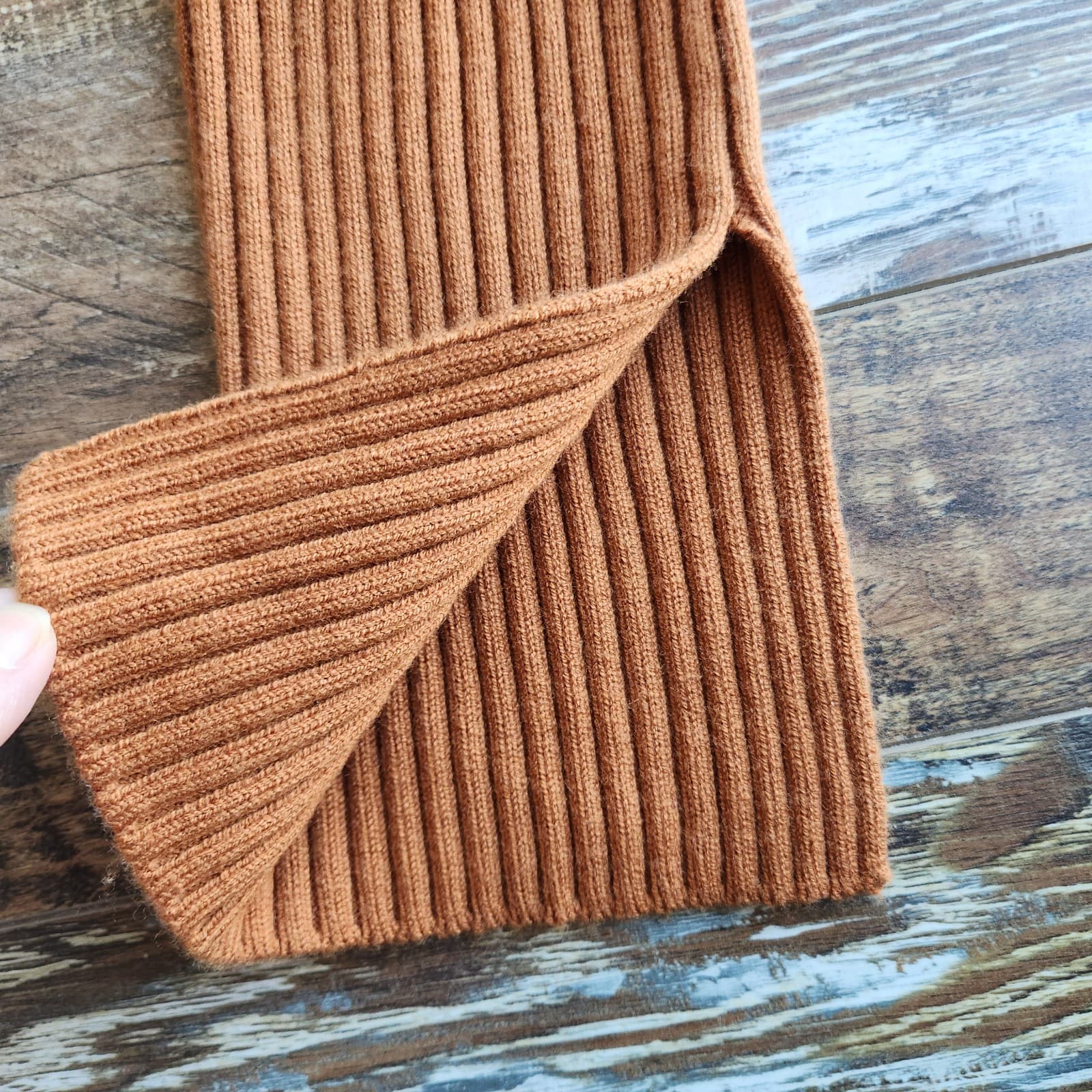 NEW Levi's Not For Resale Wool Blend Ribbed Knit High Waist Legging Slit Brown S - Thumbnail 3