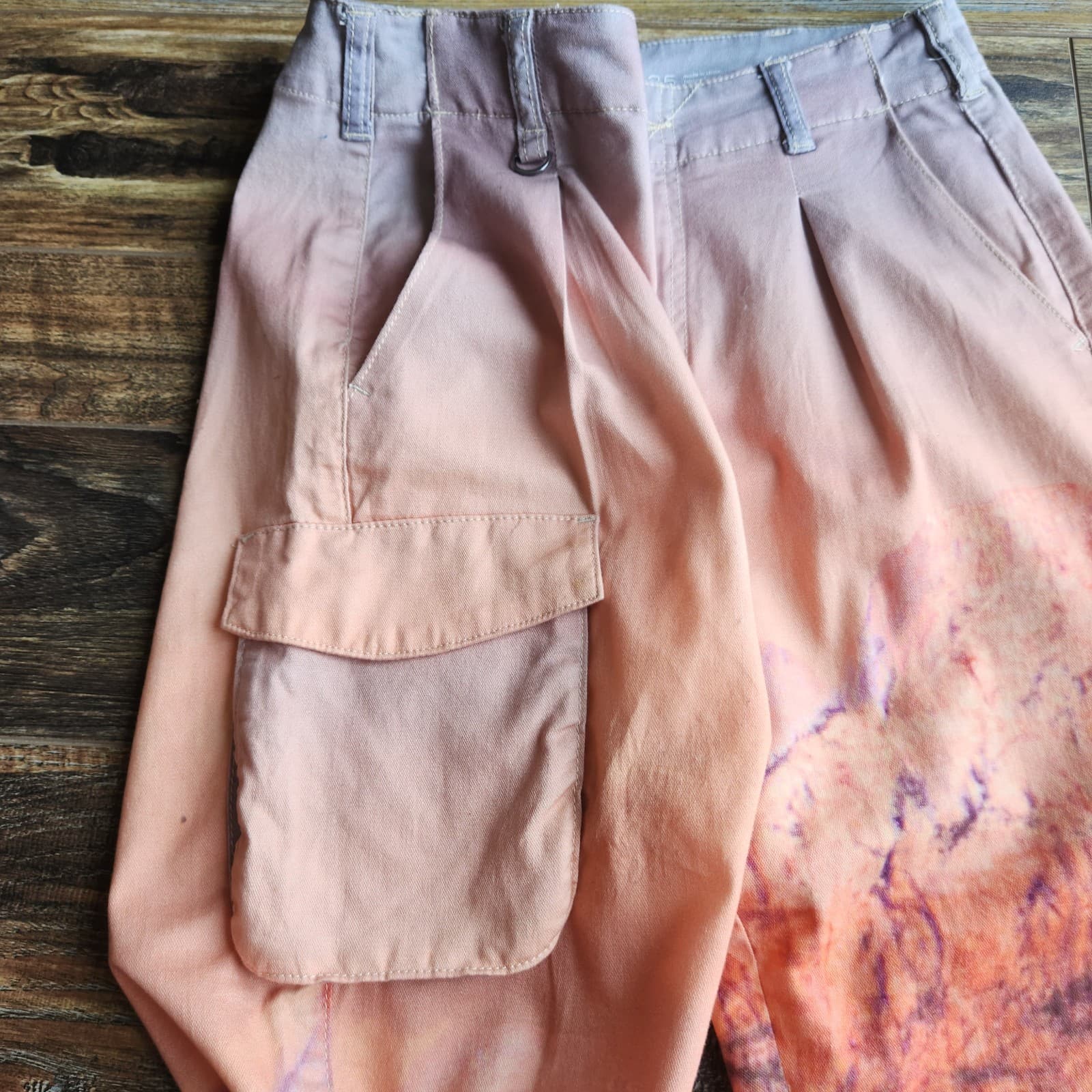 Pilcro Relaxed Low-Rise Cargo Chino Jogger Pants Stretch Graphic Orange Sz.25 - Thumbnail 6