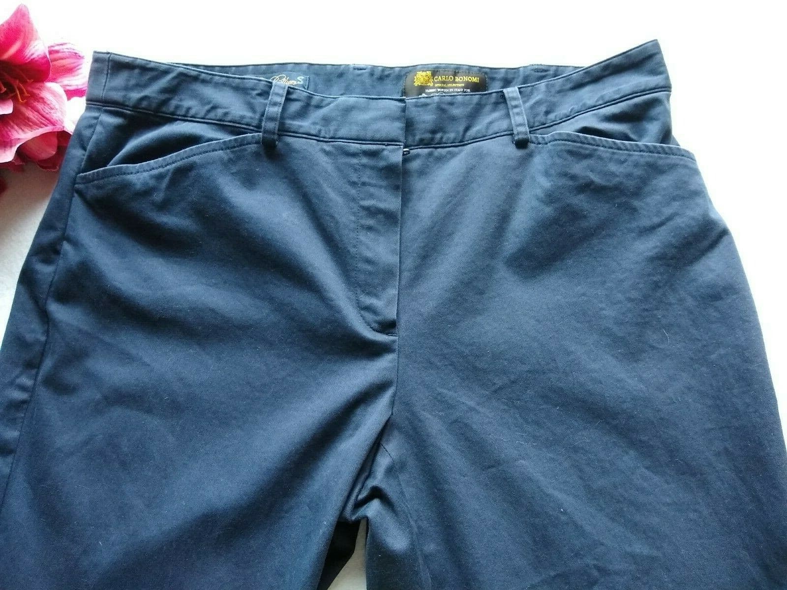 Brooks Brothers Carlo Bonomi Dress Pants Navy Blue Italian Fabric Women Sz.10 - Thumbnail 3