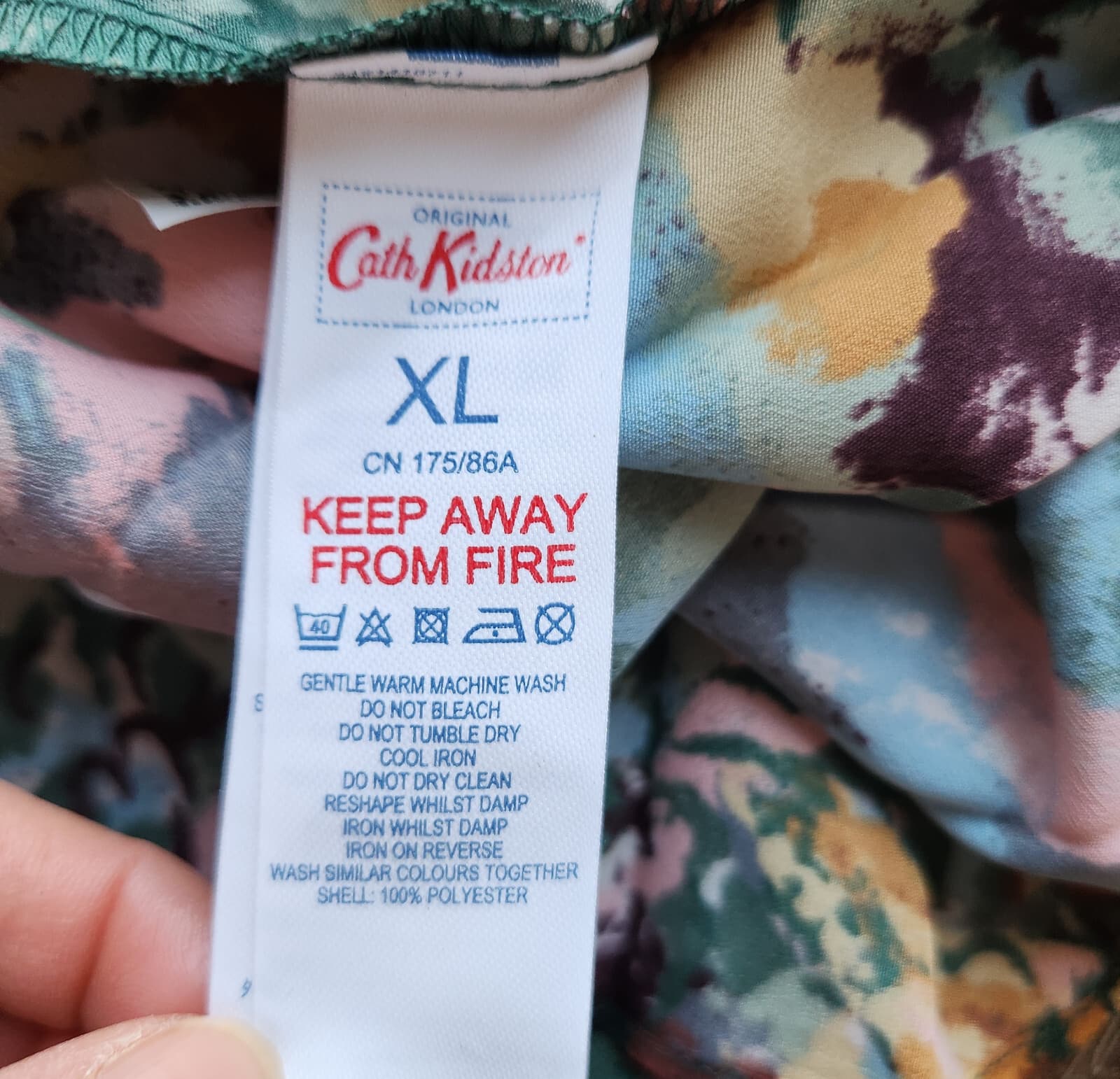 Cath Kidston London Pleated Midi Skirt Pull-On Elastic-Waist Multi Scenic Sz.XL - Thumbnail 9