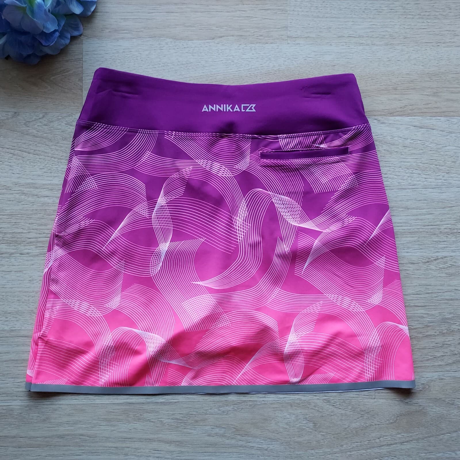 Annika Cutter&Buck Dry Tec UPF 50+ Activewear Skort Zip-Pocket Purple Pink Sz.S - Thumbnail 2
