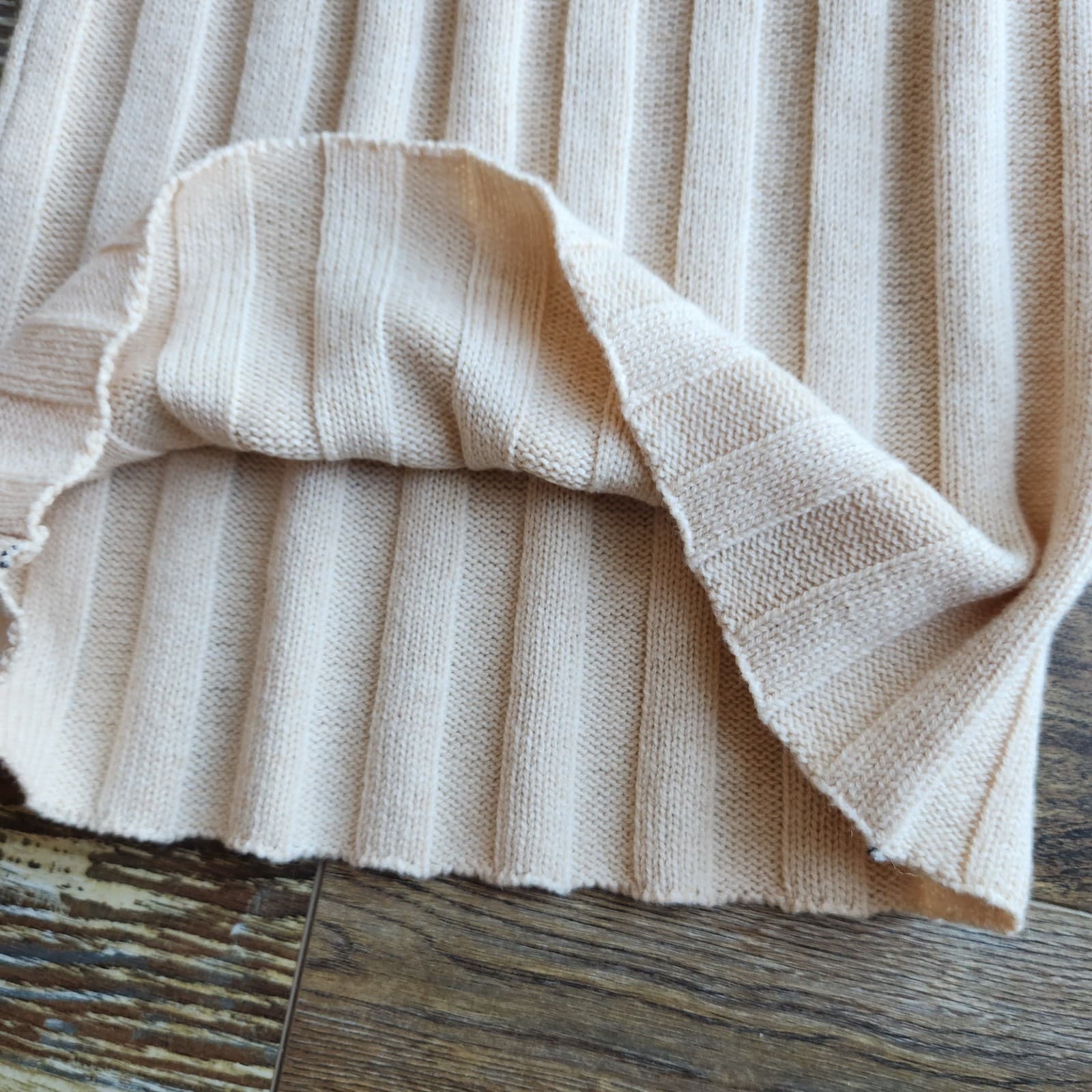 NEW Levi's Not For Resale Wool Blend Ribbed Knit Wide Leg Pants Pull-On Beige S - Thumbnail 3