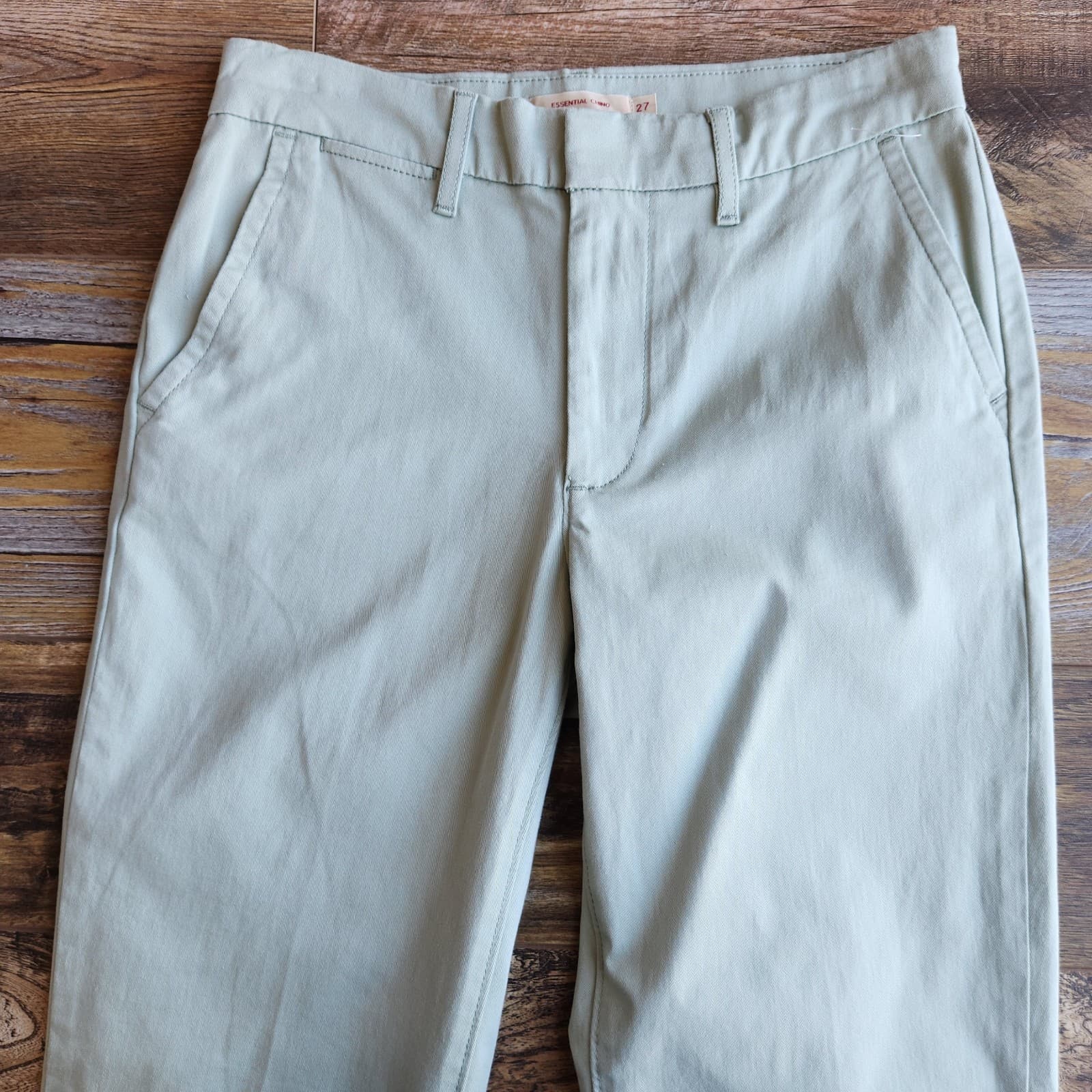 NEW Levi's Premium Not For Resale Essentail Chino Pants Sea Form Twill Green 27 - Thumbnail 4