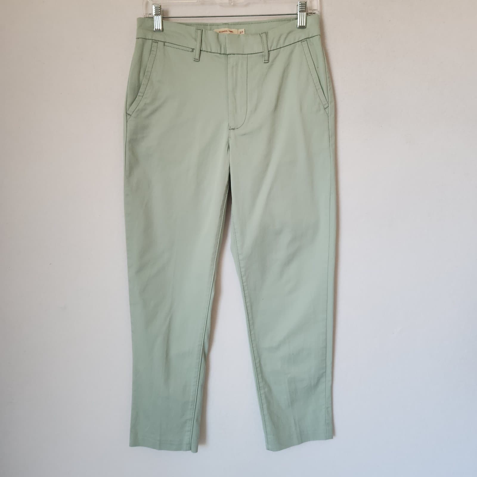 NEW Levi's Premium Not For Resale Essentail Chino Pants Sea Form Twill Green 27 - Thumbnail 3