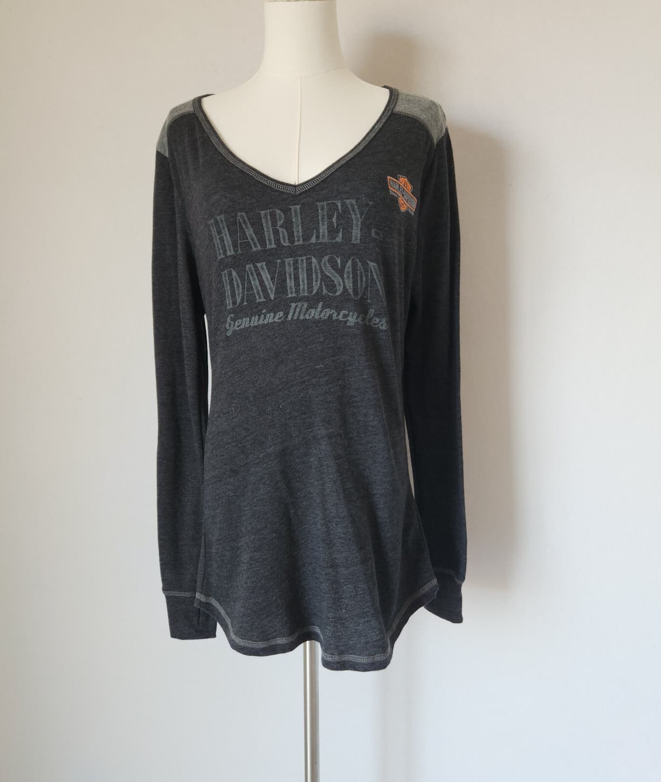 NWoT Harley-Davidson Palm Spring Graphic Long Sleeve T-Shirt Black Gray Womens L - Thumbnail 2