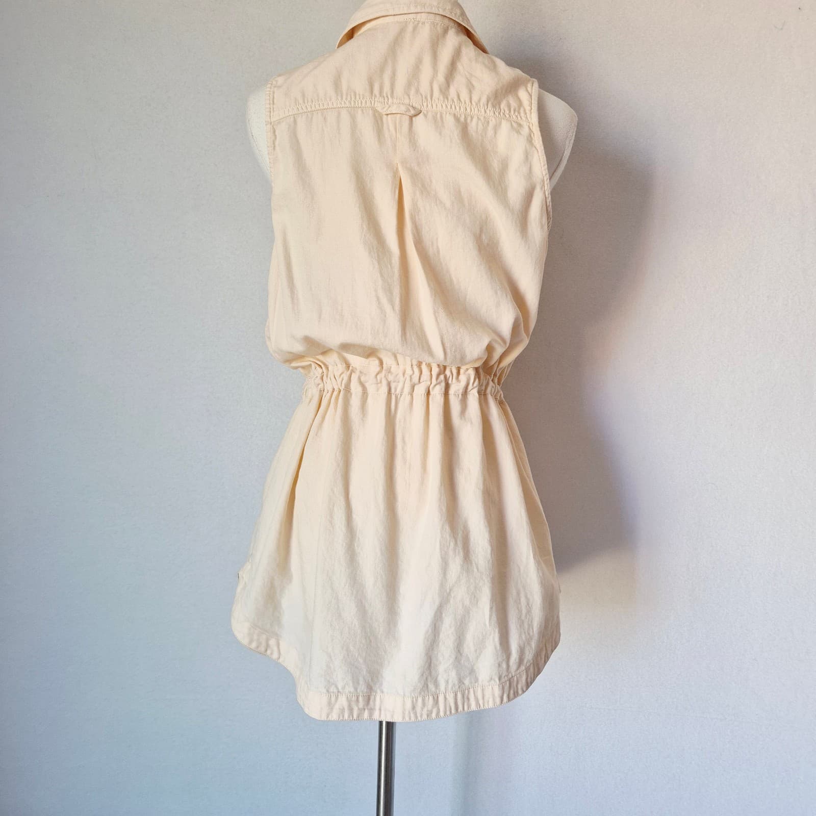 Free People Too Far Utility Sleeveless Vest Tie-Waist Pocket Beige Women's S - Thumbnail 5