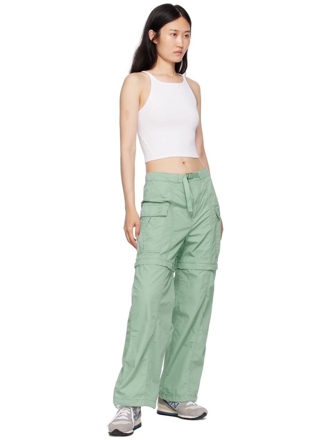 NEW Levi's Not For Resale Convertible Cargo Pants Belt-Buckle Cotton Green Sz.27 - Thumbnail 3